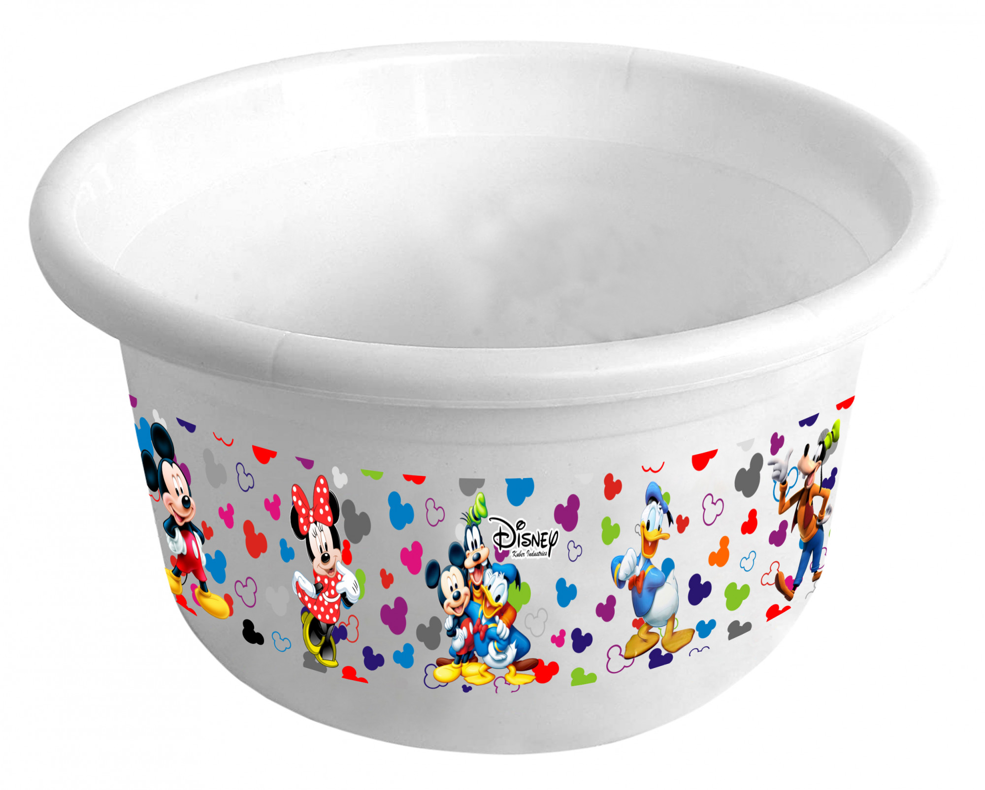Kuber Industries Disney Team Mickey Print Unbreakable Plastic Multipurpose Bath Tub/Washing Tub 25 Ltr (White) -HS_35_KUBMART17457