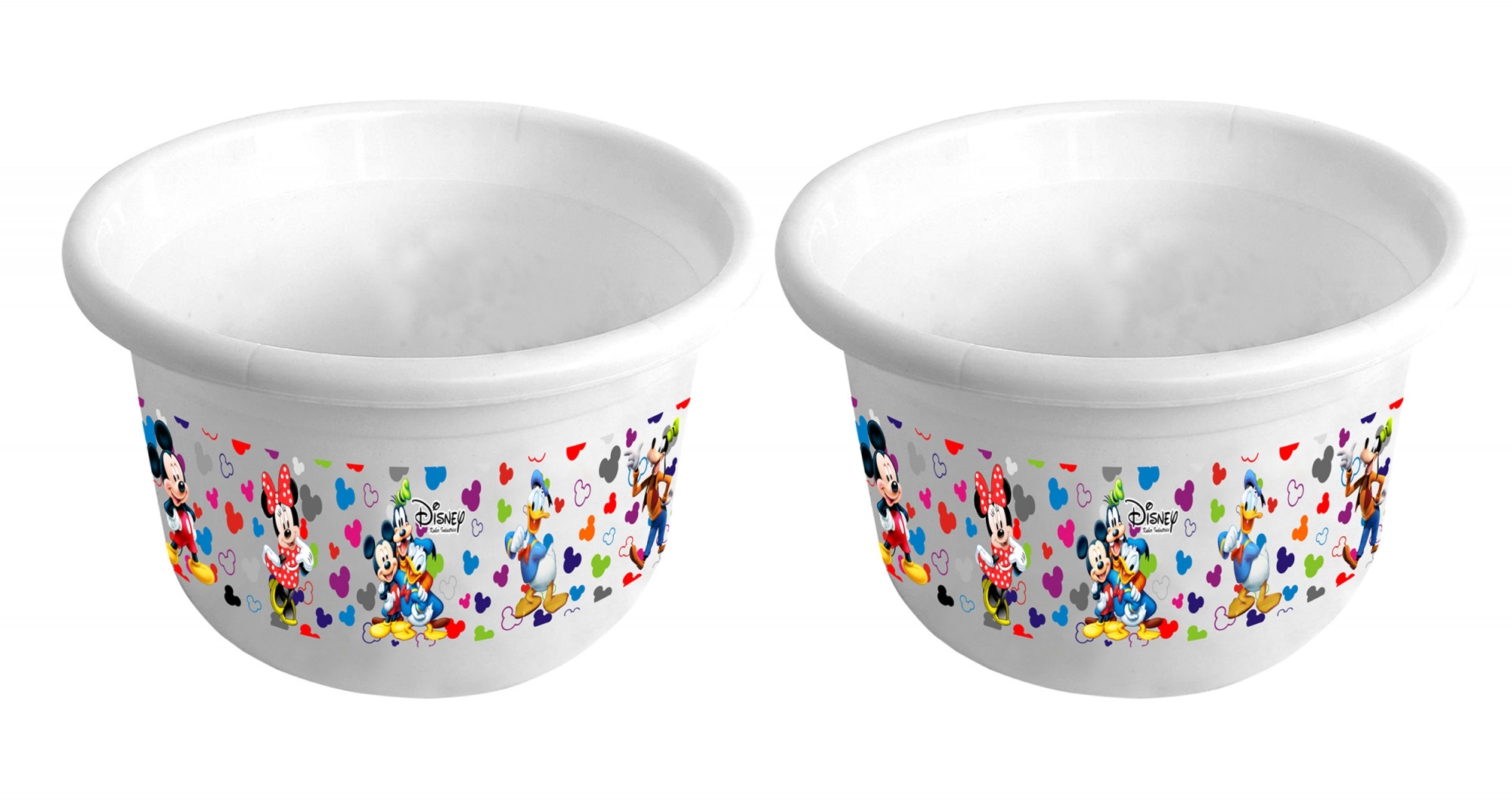 Kuber Industries Disney Team Mickey Print Unbreakable Plastic Multipurpose Bath Tub/Washing Tub 25 Ltr (White) -HS_35_KUBMART17457