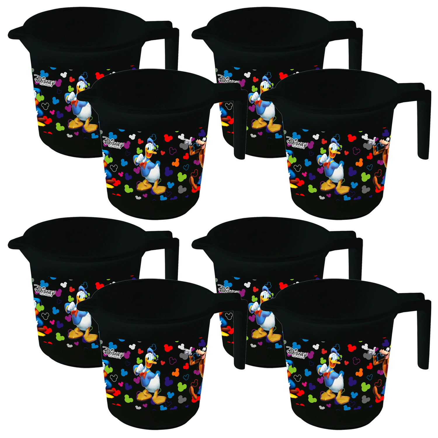 Kuber Industries Disney Team Mickey Print Unbreakable Strong Plastic Bathroom Mug,500 ML (Black) -HS_35_KUBMART17115