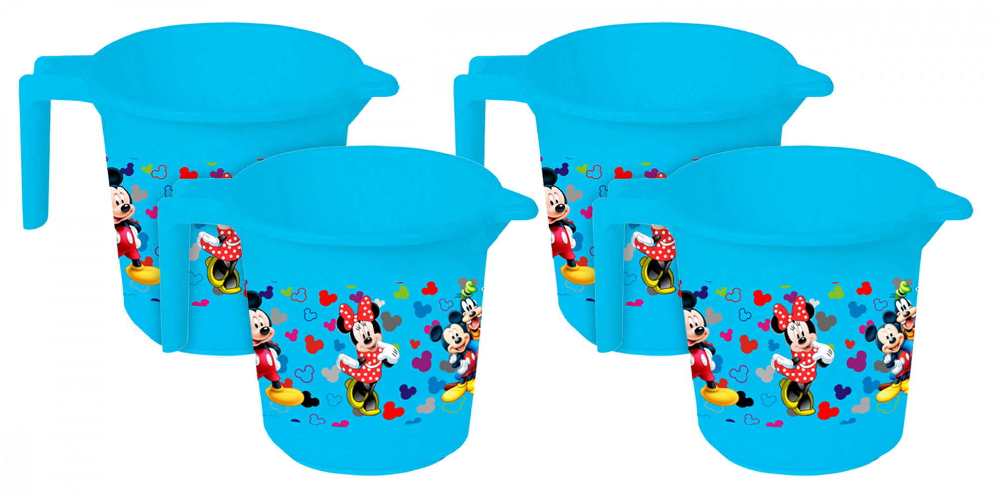 Kuber Industries Disney Team Mickey Print Unbreakable Strong Plastic Bathroom Mug,500 ML (Blue) -HS_35_KUBMART17107