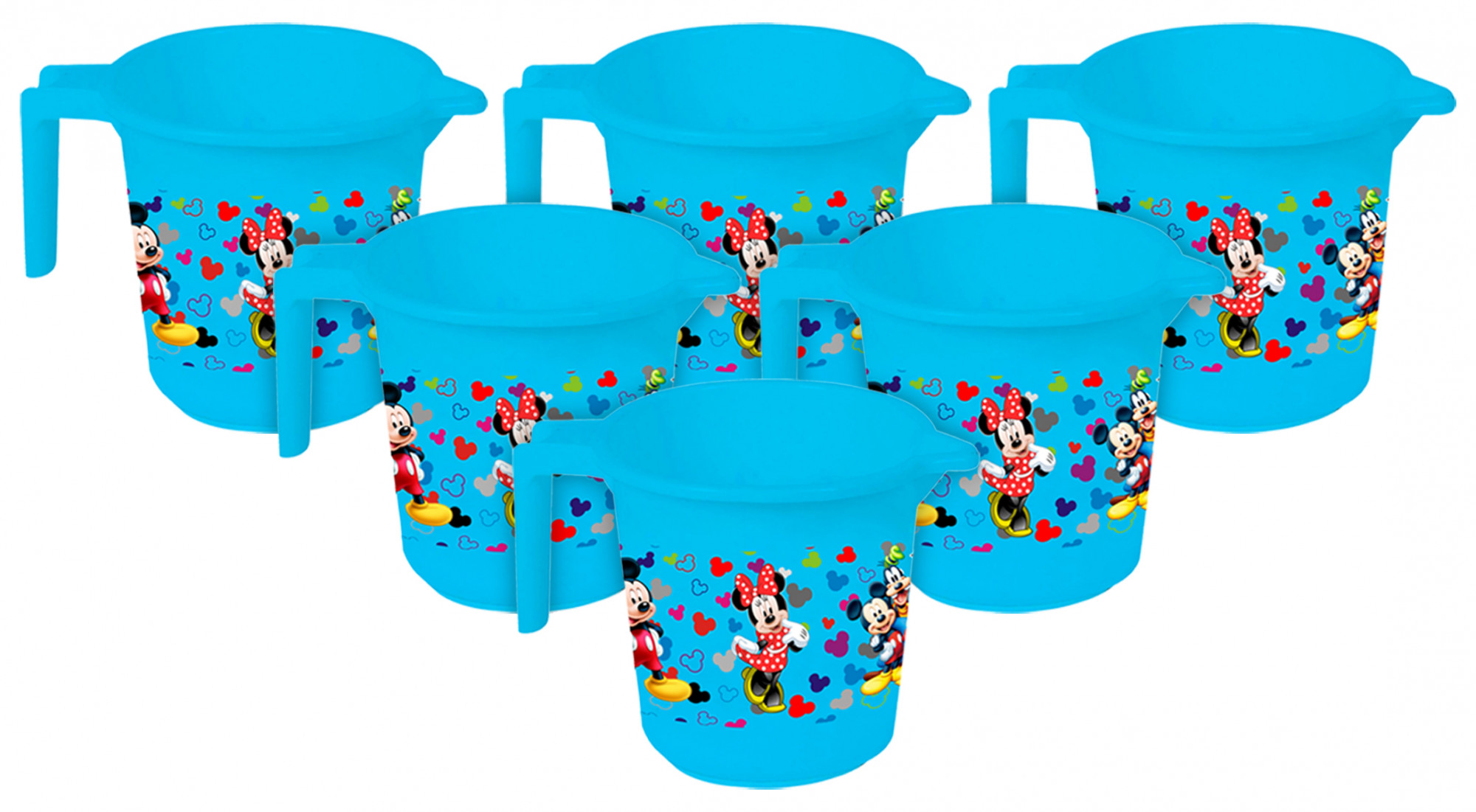 Kuber Industries Disney Team Mickey Print Unbreakable Strong Plastic Bathroom Mug,500 ML (Blue) -HS_35_KUBMART17107