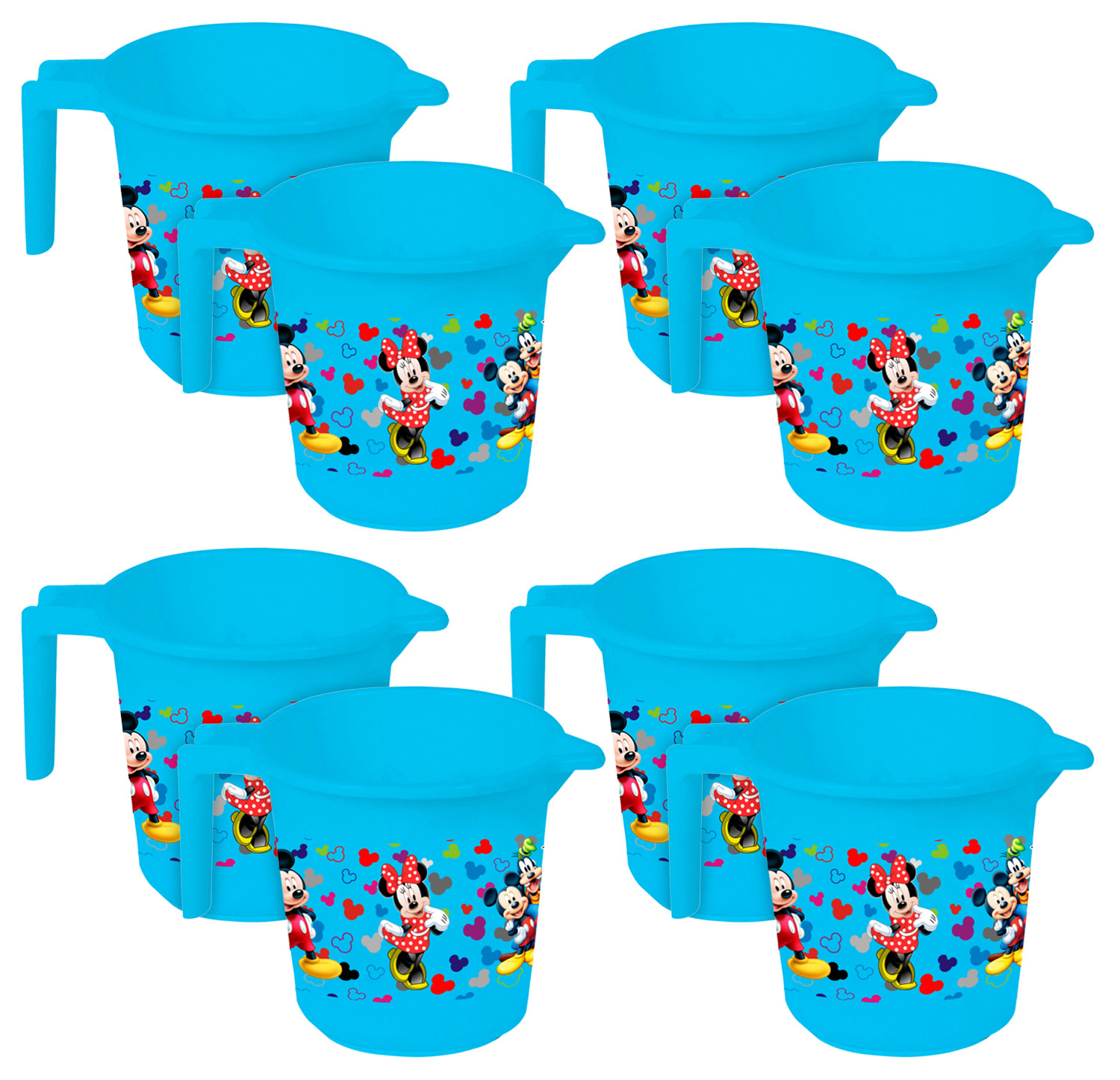 Kuber Industries Disney Team Mickey Print Unbreakable Strong Plastic Bathroom Mug,500 ML (Blue) -HS_35_KUBMART17107
