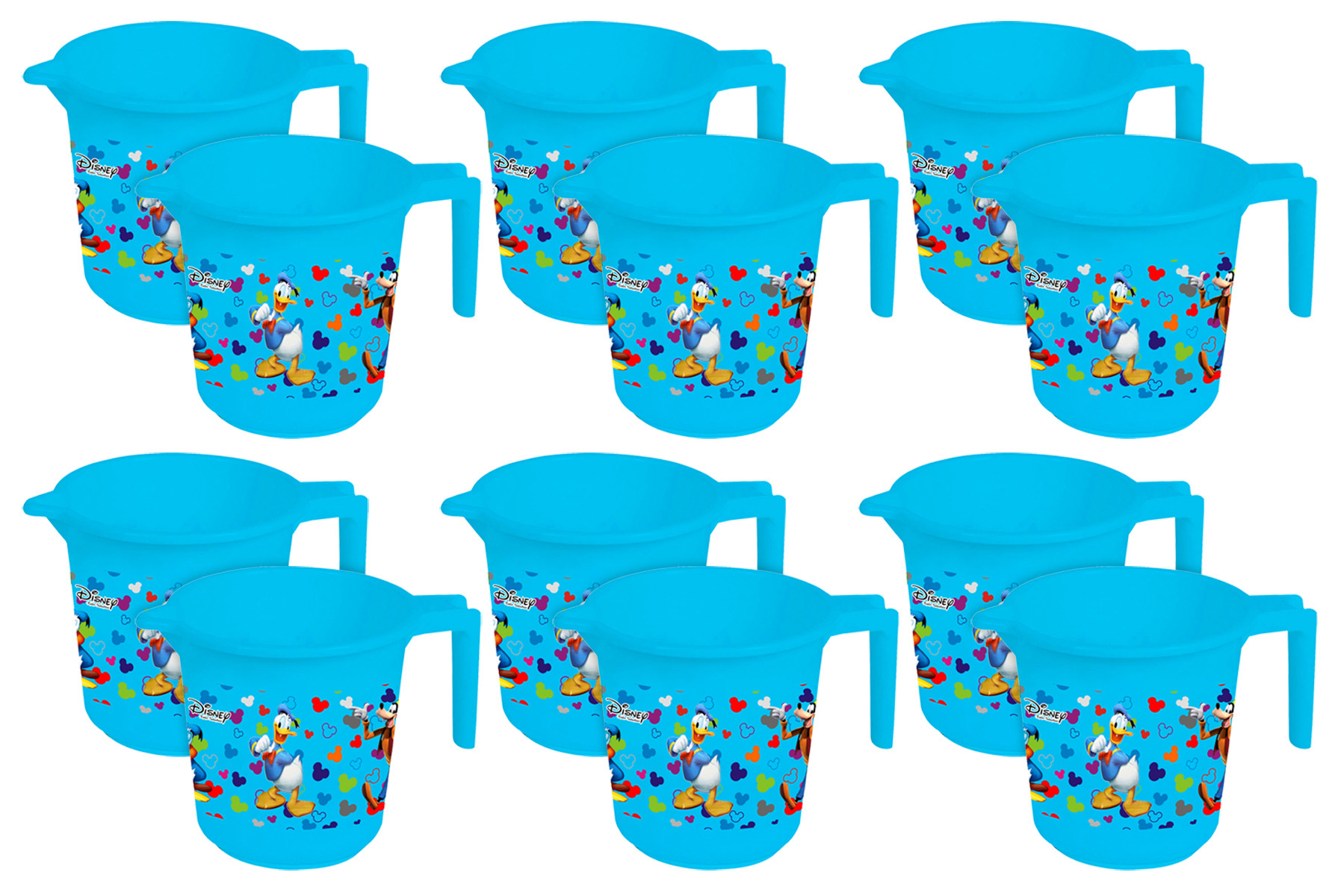 Kuber Industries Disney Team Mickey Print Unbreakable Strong Plastic Bathroom Mug,500 ML (Blue) -HS_35_KUBMART17107