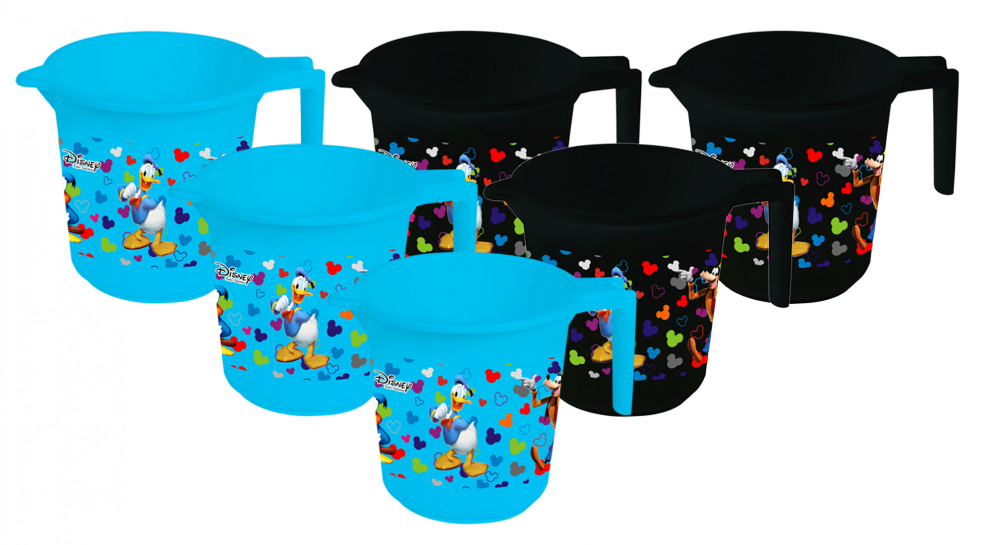 Kuber Industries Disney Team Mickey Print Unbreakable Strong Plastic Bathroom Mug,500 ML (Blue & Black) -HS_35_KUBMART17145