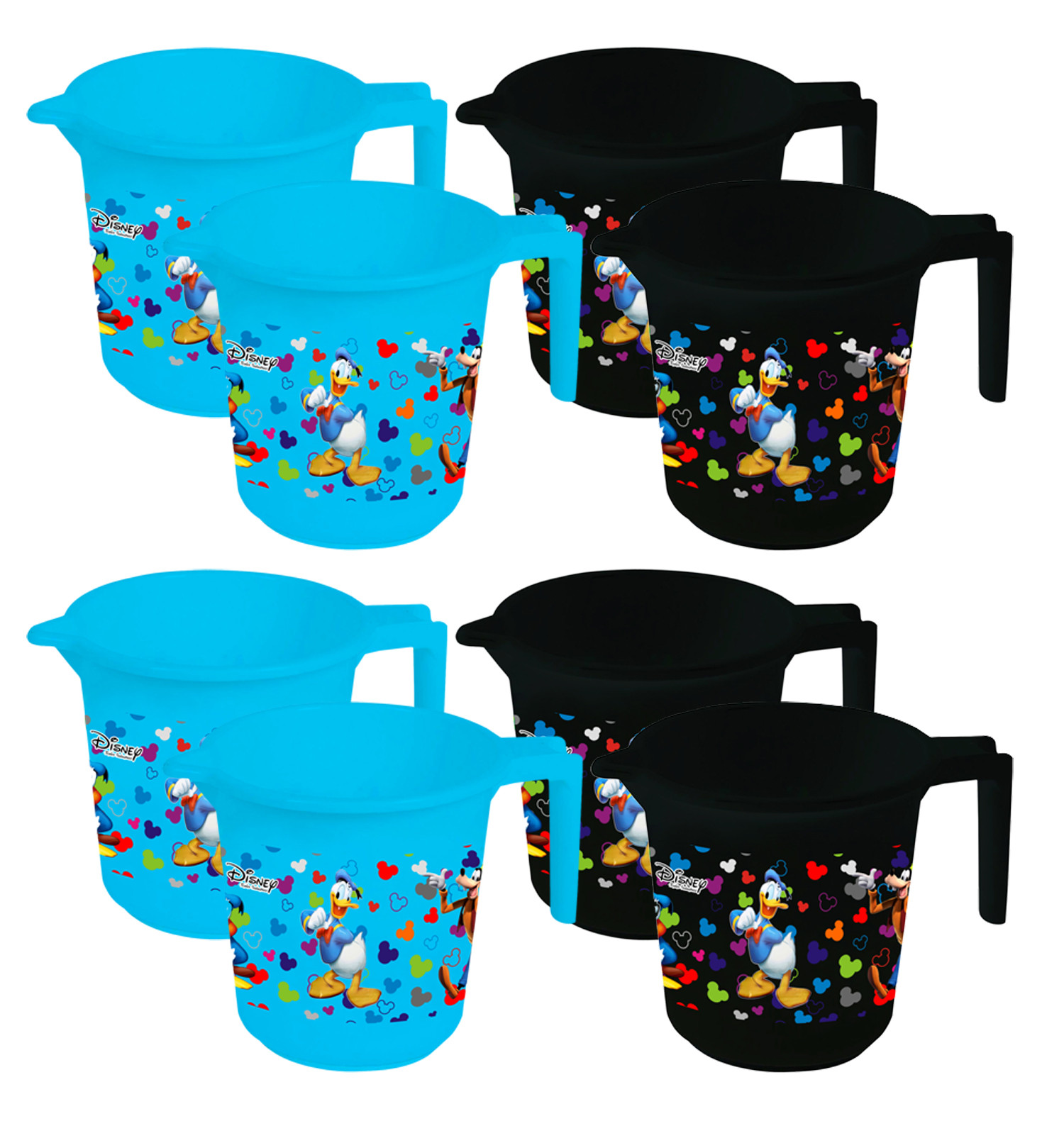 Kuber Industries Disney Team Mickey Print Unbreakable Strong Plastic Bathroom Mug,500 ML (Blue & Black) -HS_35_KUBMART17145