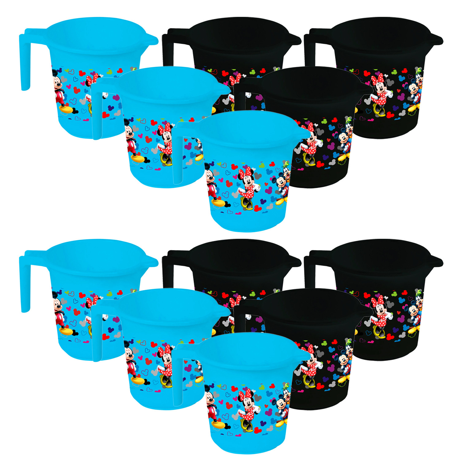 Kuber Industries Disney Team Mickey Print Unbreakable Strong Plastic Bathroom Mug,500 ML (Blue & Black) -HS_35_KUBMART17145