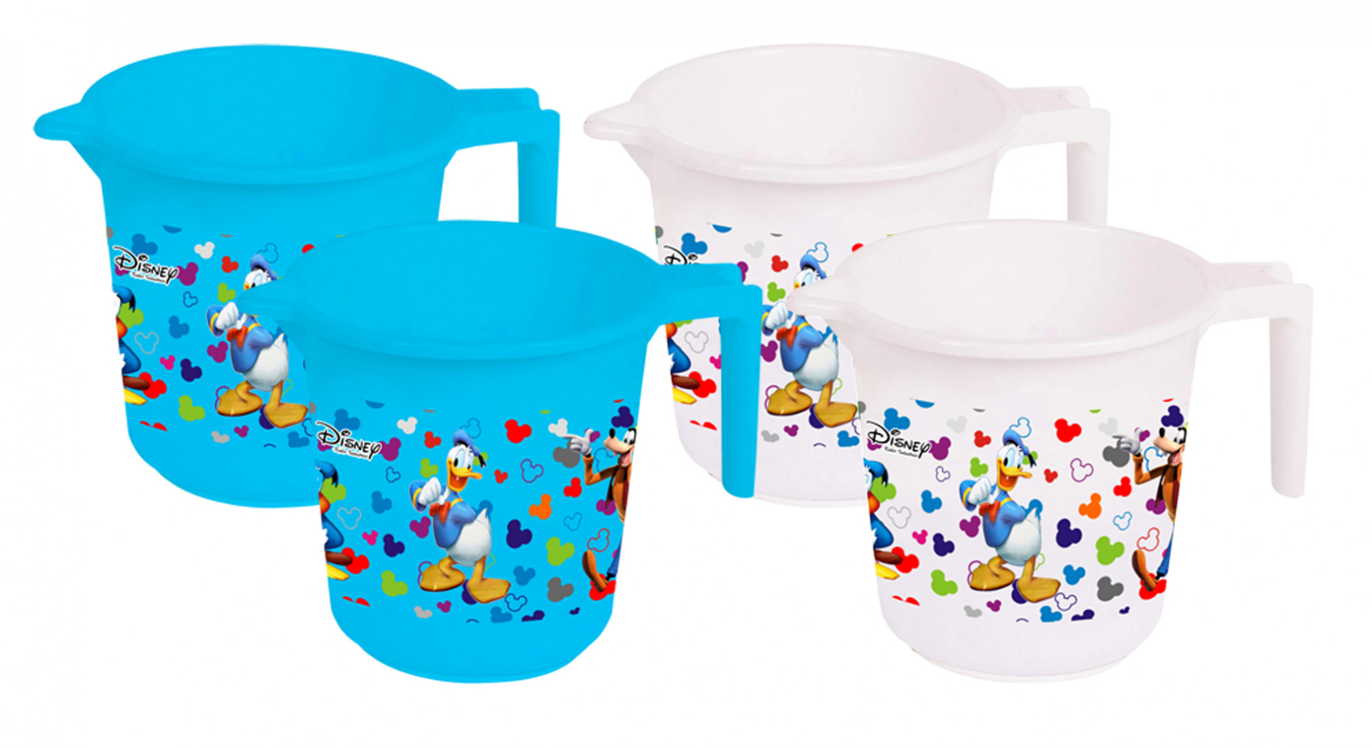 Kuber Industries Disney Team Mickey Print Unbreakable Strong Plastic Bathroom Mug,500 ML (Blue & White) -HS_35_KUBMART17147