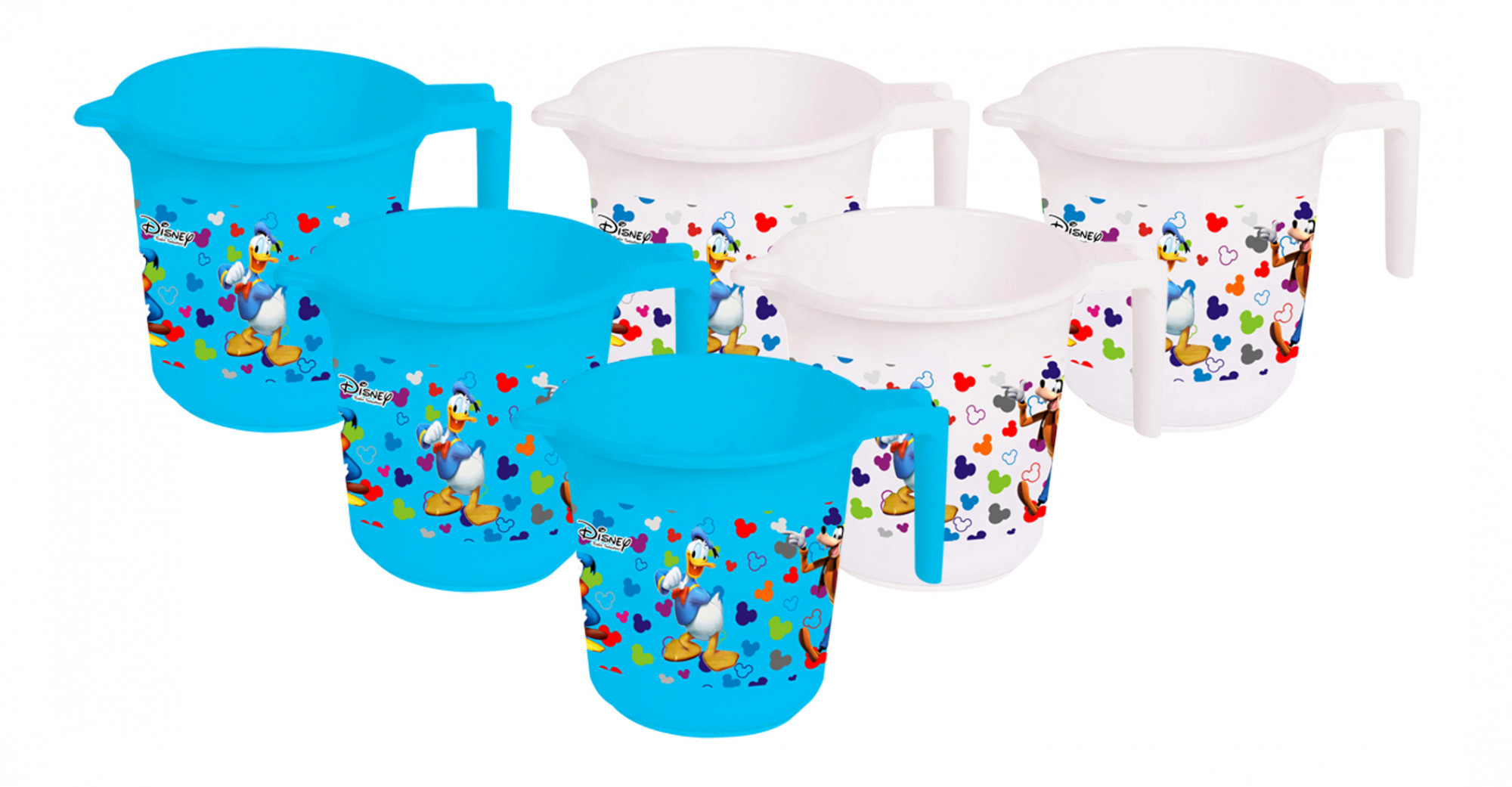 Kuber Industries Disney Team Mickey Print Unbreakable Strong Plastic Bathroom Mug,500 ML (Blue & White) -HS_35_KUBMART17147