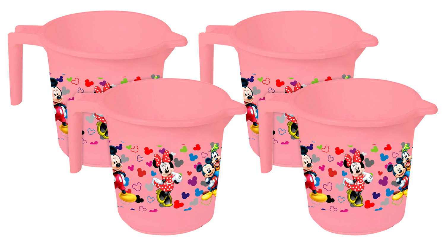 Kuber Industries Disney Team Mickey Print Unbreakable Strong Plastic Bathroom Mug,500 ML (Pink) -HS_35_KUBMART17091