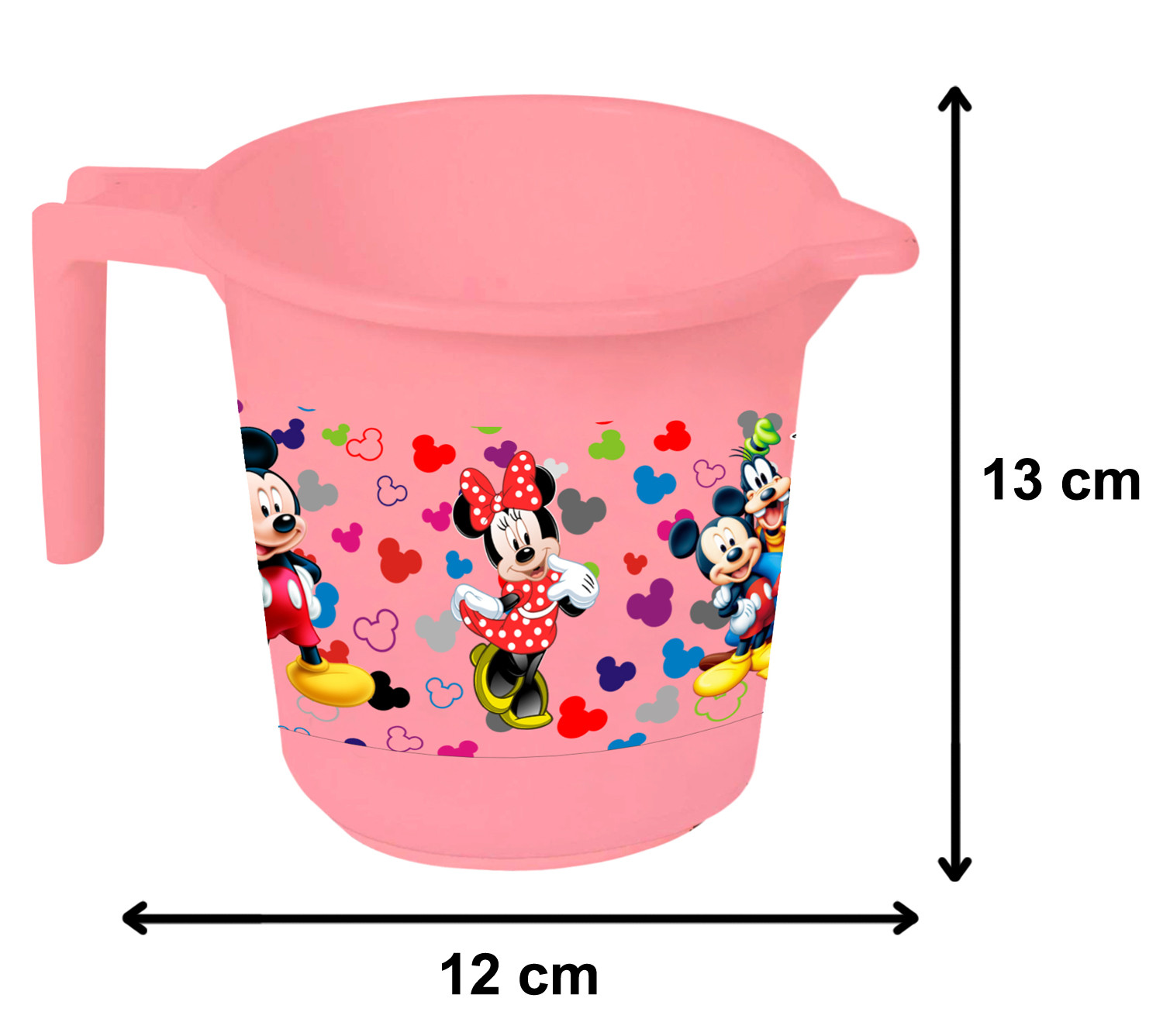 Kuber Industries Disney Team Mickey Print Unbreakable Strong Plastic Bathroom Mug,500 ML (Pink) -HS_35_KUBMART17091