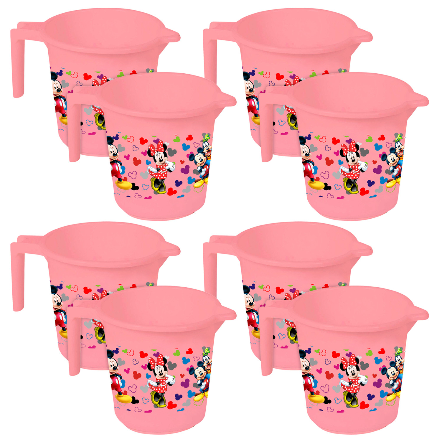 Kuber Industries Disney Team Mickey Print Unbreakable Strong Plastic Bathroom Mug,500 ML (Pink) -HS_35_KUBMART17091