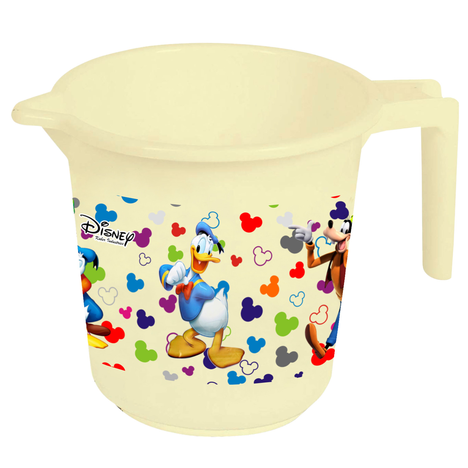 Kuber Industries Disney Team Mickey Print Unbreakable Strong Plastic Bathroom Mug,500 ML (Pink & Cream) -HS_35_KUBMART17131
