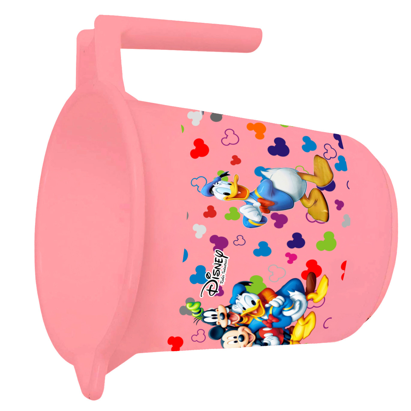 Kuber Industries Disney Team Mickey Print Unbreakable Strong Plastic Bathroom Mug,500 ML (Pink & Cream) -HS_35_KUBMART17131
