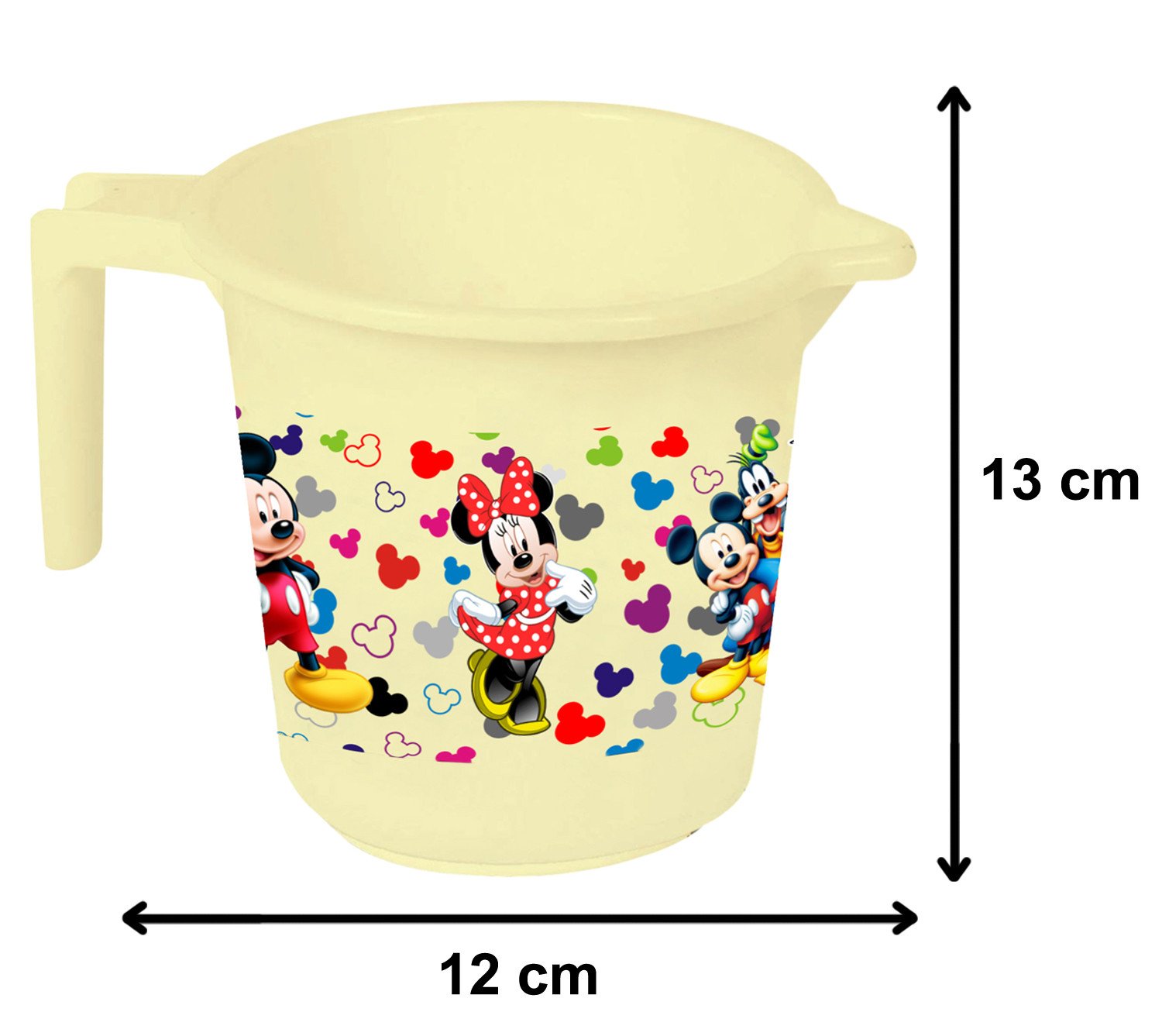 Kuber Industries Disney Team Mickey Print Unbreakable Strong Plastic Bathroom Mug,500 ML (Pink & Cream) -HS_35_KUBMART17131