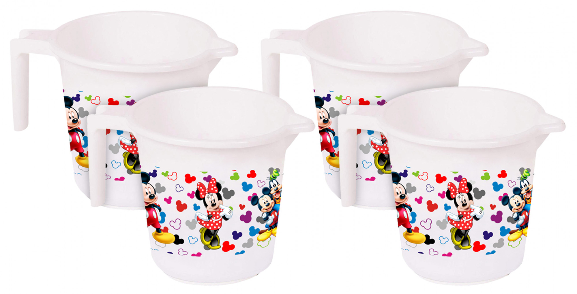 Kuber Industries Disney Team Mickey Print Unbreakable Strong Plastic Bathroom Mug,500 ML (White) -HS_35_KUBMART17123