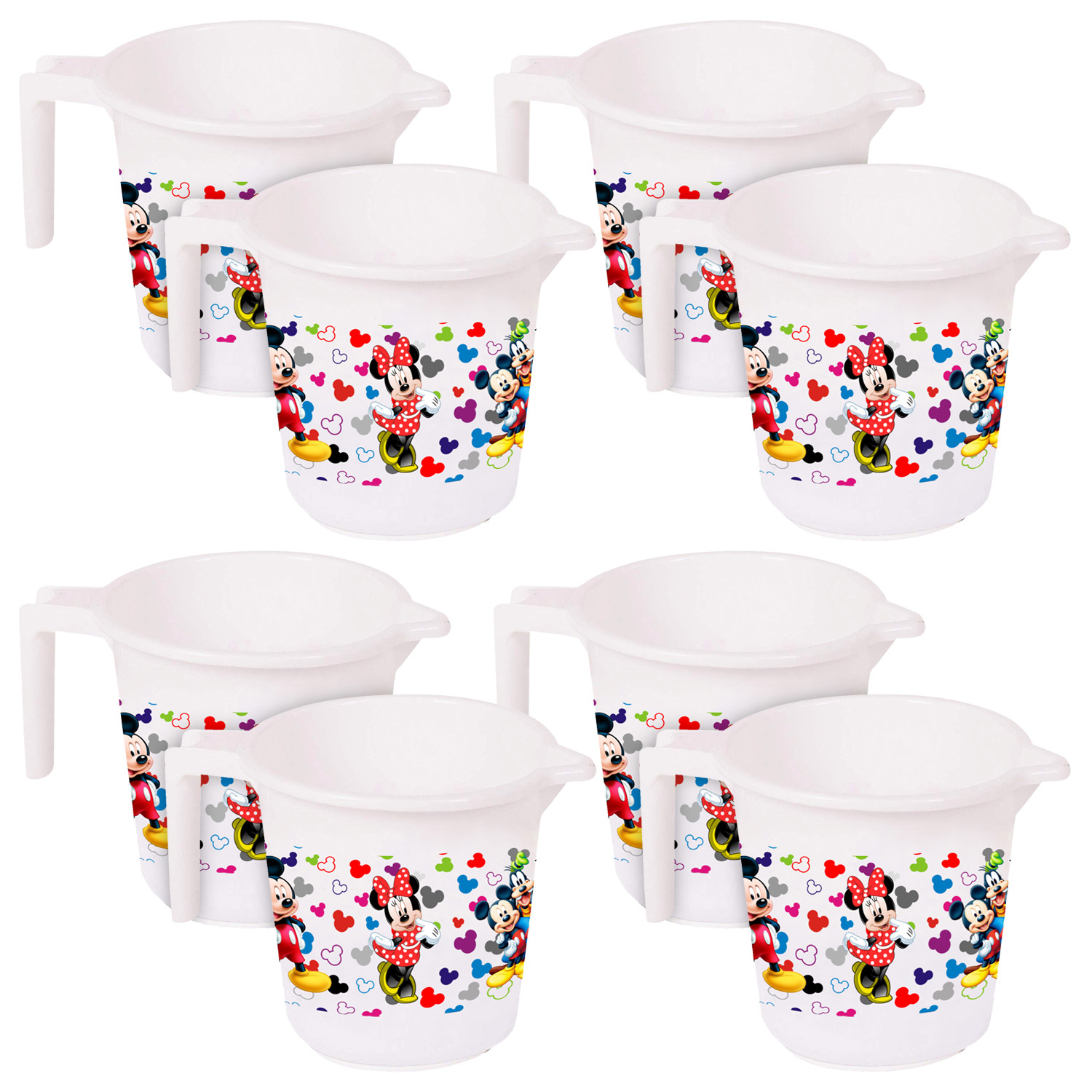 Kuber Industries Disney Team Mickey Print Unbreakable Strong Plastic Bathroom Mug,500 ML (White) -HS_35_KUBMART17123