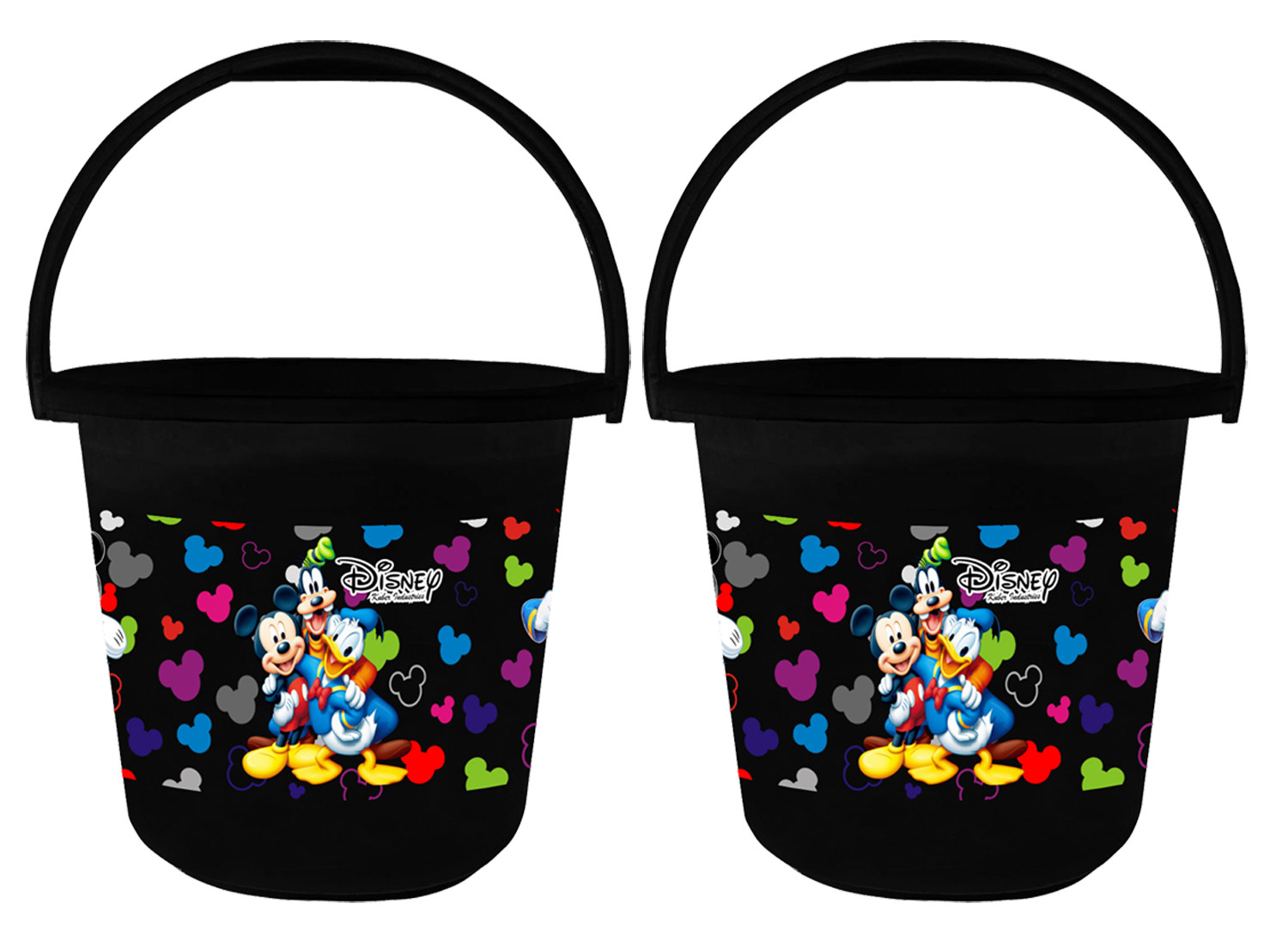 Kuber Industries Disney Team Mickey Print Unbreakable Virgin Plastic Strong Bathroom Bucket ,16 LTR (Black) -HS_35_KUBMART17395