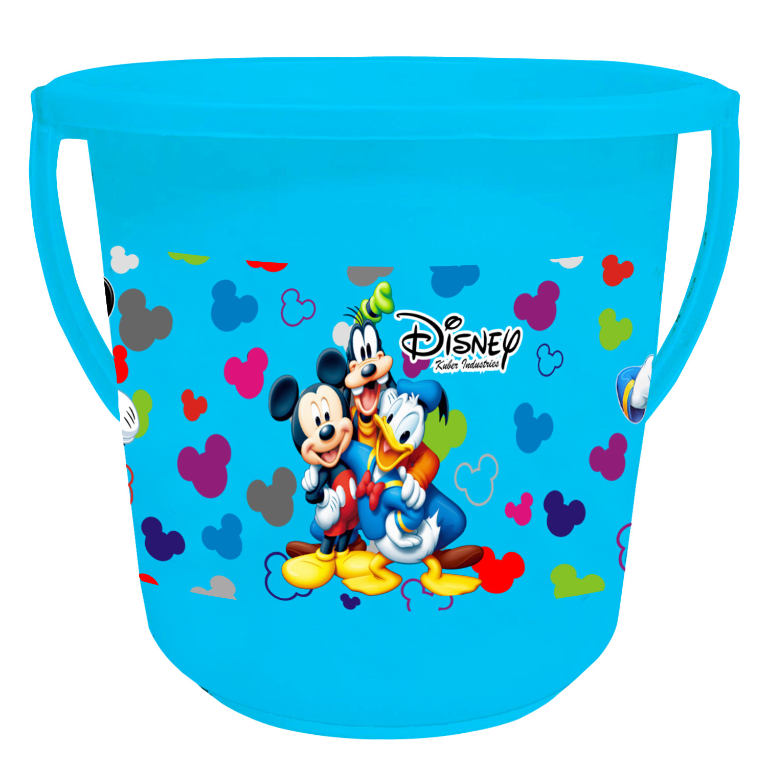 Kuber Industries Disney Team Mickey Print Unbreakable Virgin Plastic Strong Bathroom Bucket ,16 LTR (Blue & Black & White)-Pack of 3 -HS_35_KUBMART17437