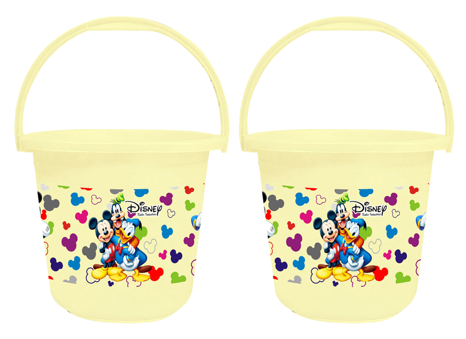 Kuber Industries Disney Team Mickey Print Unbreakable Virgin Plastic Strong Bathroom Bucket ,16 LTR (Cream) -HS_35_KUBMART17383