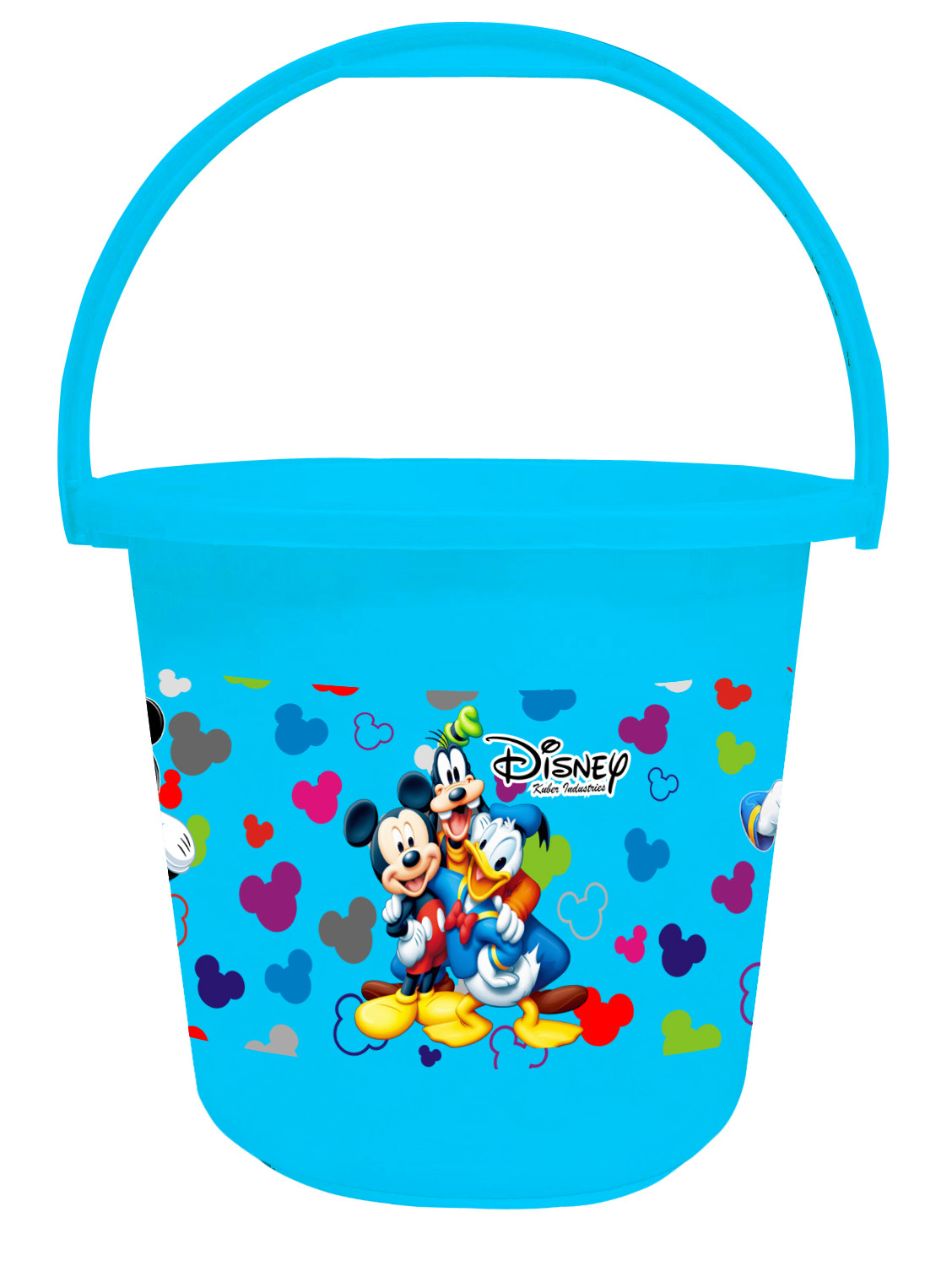 Kuber Industries Disney Team Mickey Print Unbreakable Virgin Plastic Strong Bathroom Bucket ,16 LTR (Cream & Blue)-Pack of 2 -HS_35_KUBMART17415