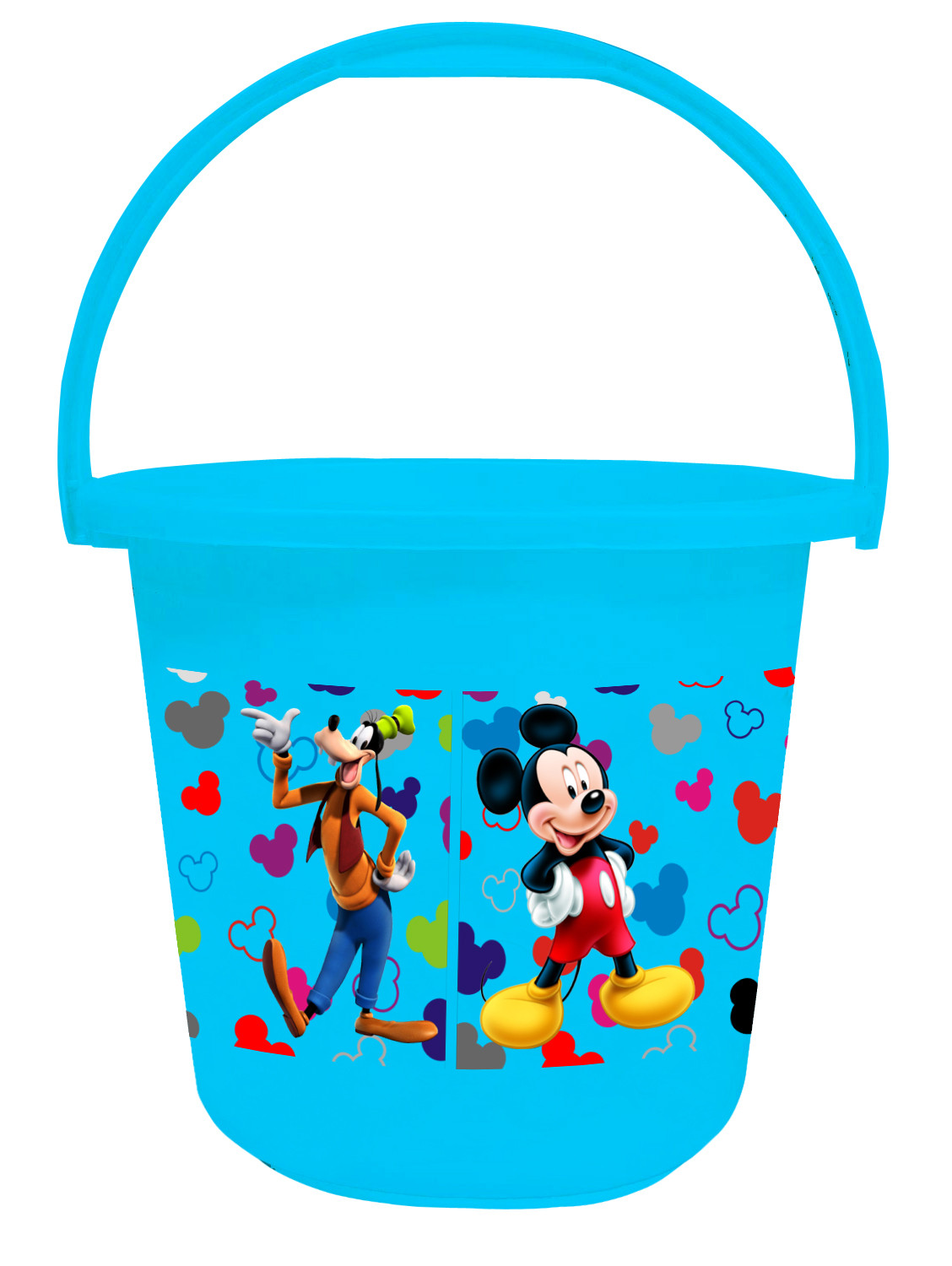 Kuber Industries Disney Team Mickey Print Unbreakable Virgin Plastic Strong Bathroom Bucket ,16 LTR (Cream & Blue)-Pack of 2 -HS_35_KUBMART17415