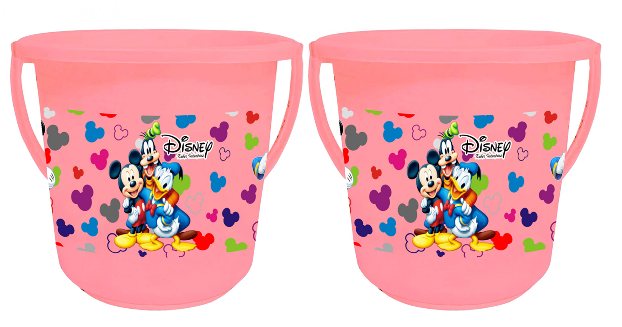 Kuber Industries Disney Team Mickey Print Unbreakable Virgin Plastic Strong Bathroom Bucket ,16 LTR (Pink) -HS_35_KUBMART17377