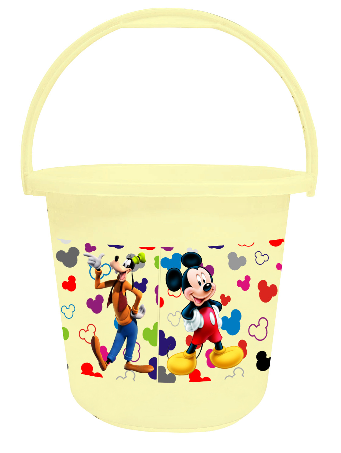 Kuber Industries Disney Team Mickey Print Unbreakable Virgin Plastic Strong Bathroom Bucket ,16 LTR (Pink & Cream)-Pack of 2 -HS_35_KUBMART17407