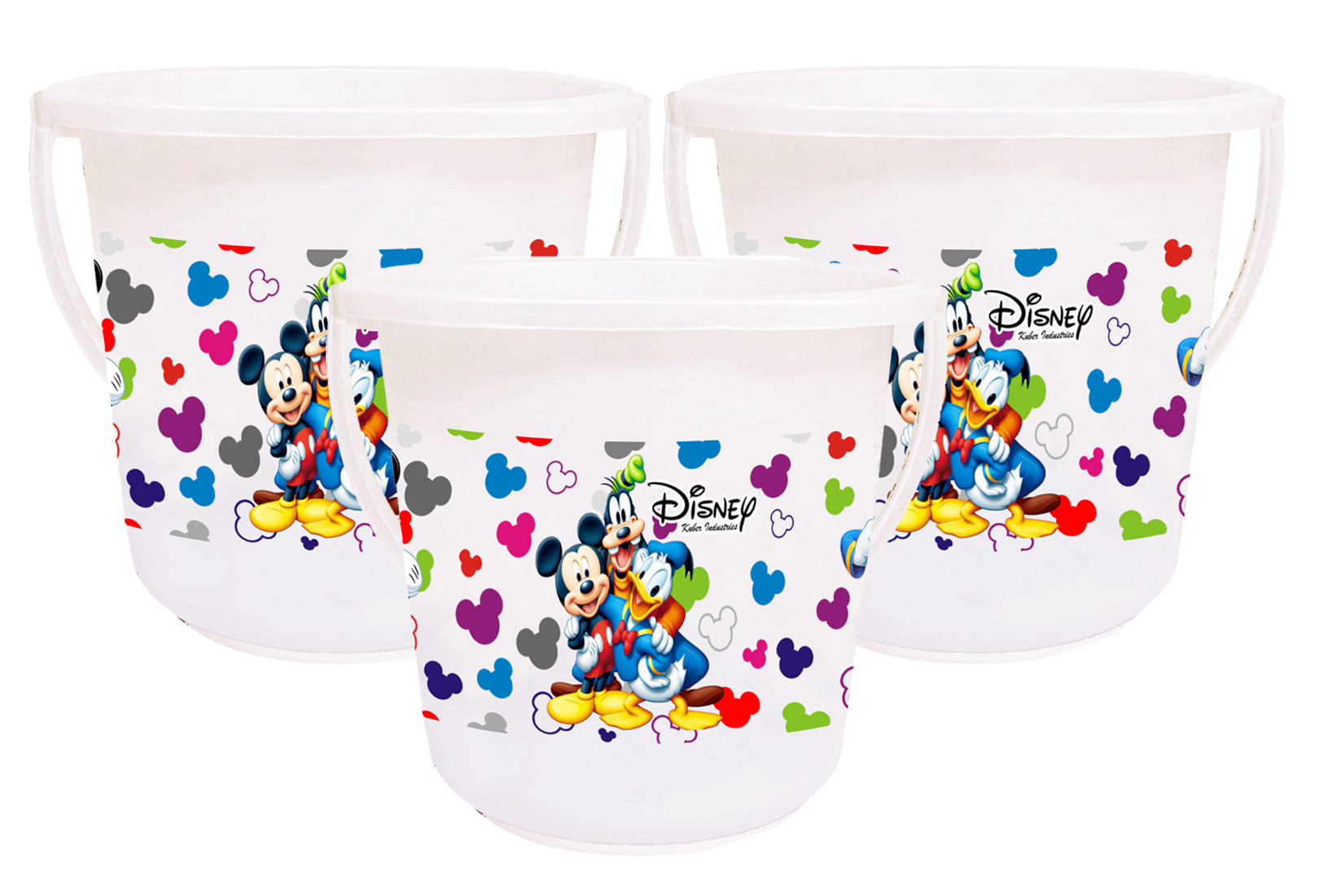 Kuber Industries Disney Team Mickey Print Unbreakable Virgin Plastic Strong Bathroom Bucket ,16 LTR (White) -HS_35_KUBMART17401