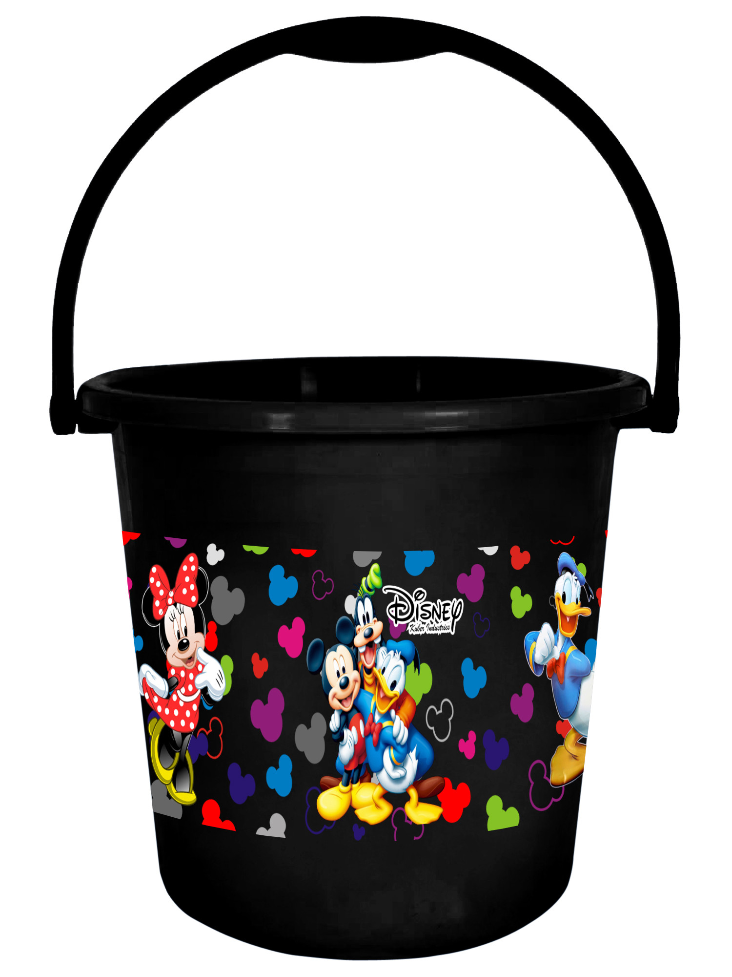 Kuber Industries Disney Team Mickey Print Unbreakable Virgin Plastic Strong Bathroom Bucket ,18 LTR (Black)