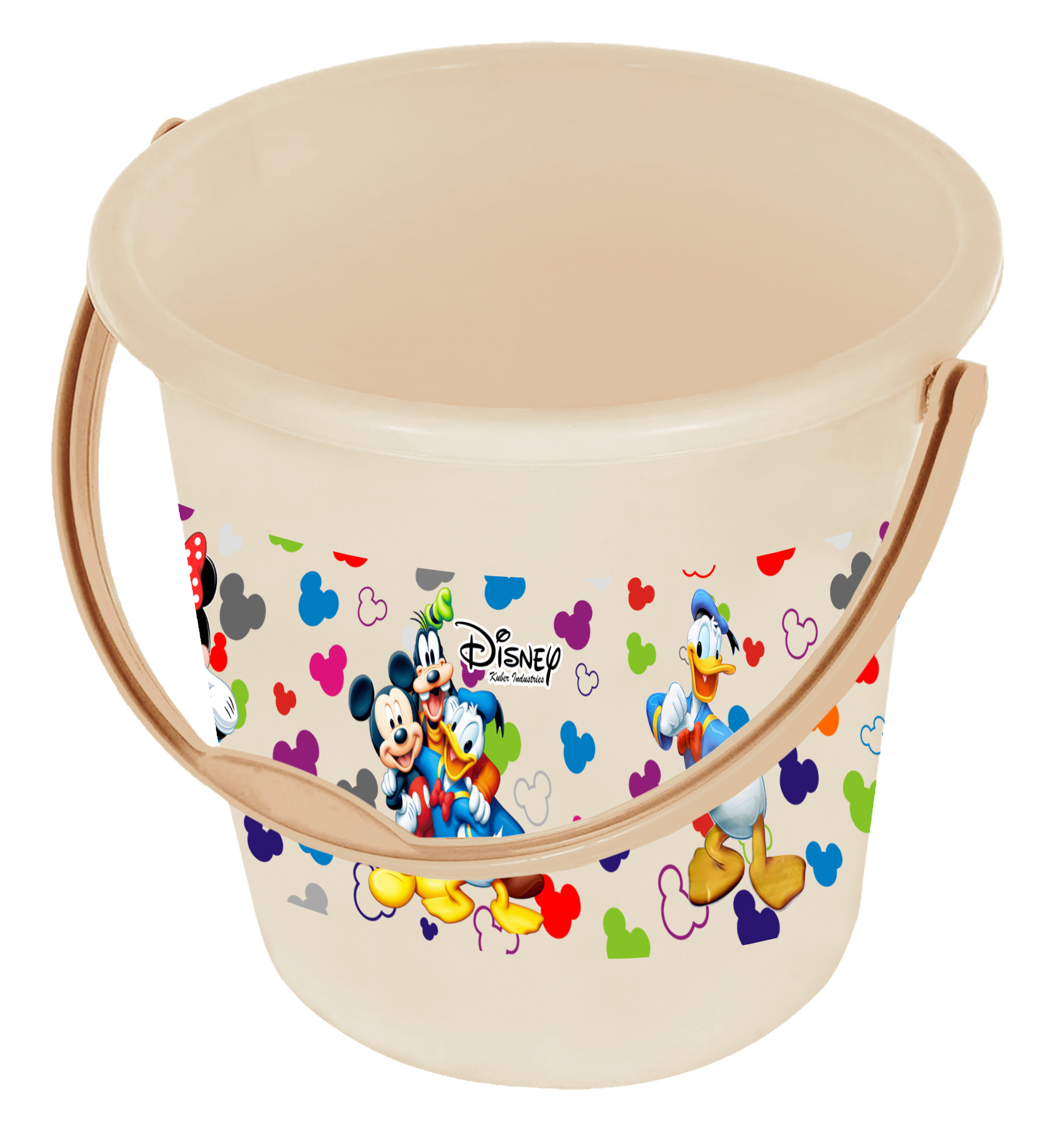 Kuber Industries Disney Team Mickey Print Unbreakable Virgin Plastic Strong Bathroom Bucket ,18 LTR (Cream)