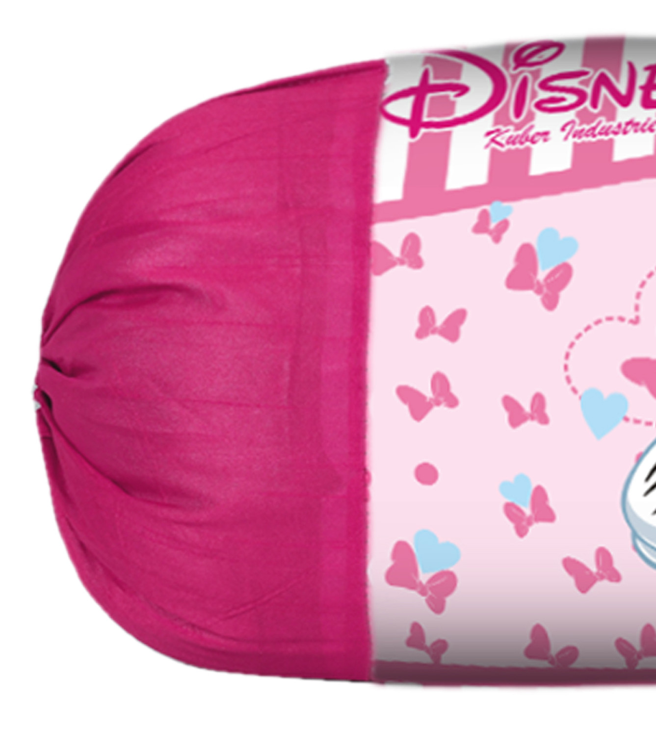 Kuber Industries Disney Team Minnie Mickey Print Silk Special long Crush Bolster Cover- Royal Blue & Pink