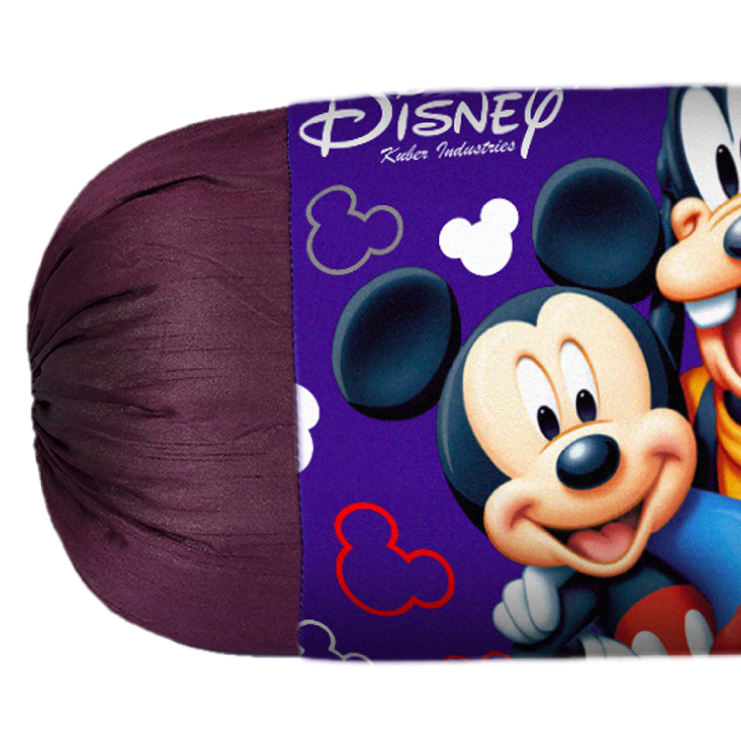 Kuber Industries Disney Team Minnie Mickey Print Silk Special long Crush Bolster Cover- Royal Blue & Pink