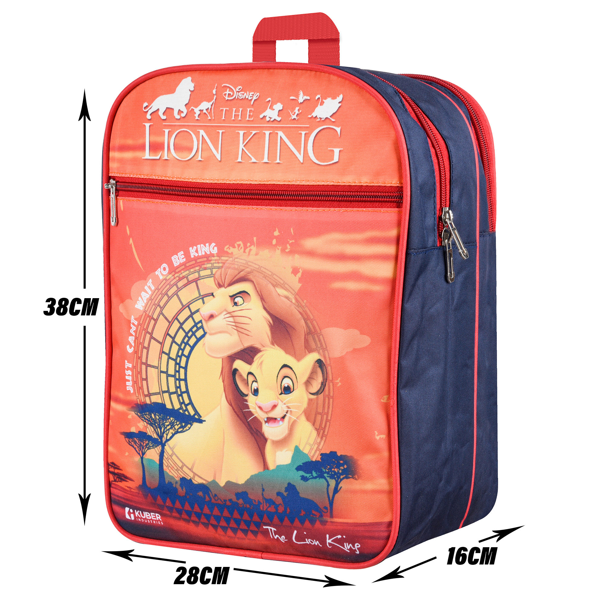 Kuber Industries Disney The Lion King School Bags | Kids School Bags | Student Bookbag | Travel Backpack | School Bag for Girls & Boys | School Bag with 3 Compartments | Orange