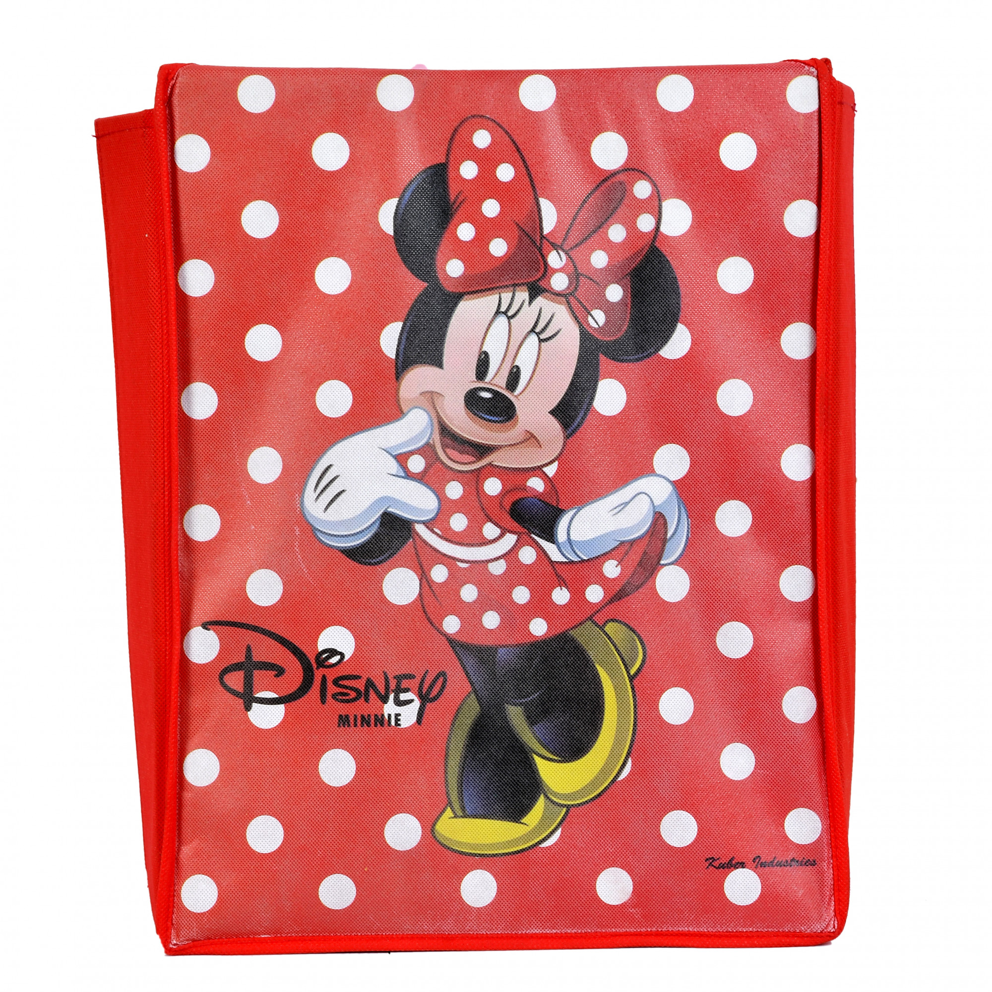 Kuber Industries Disney Tram Minnie Mickey Mouse Print Non Woven 2 Pieces Fabric Foldable Saree Cover Storage Organizer Box with With Lid, Extra Large (Red & Royal Blue)-KUBMART1734