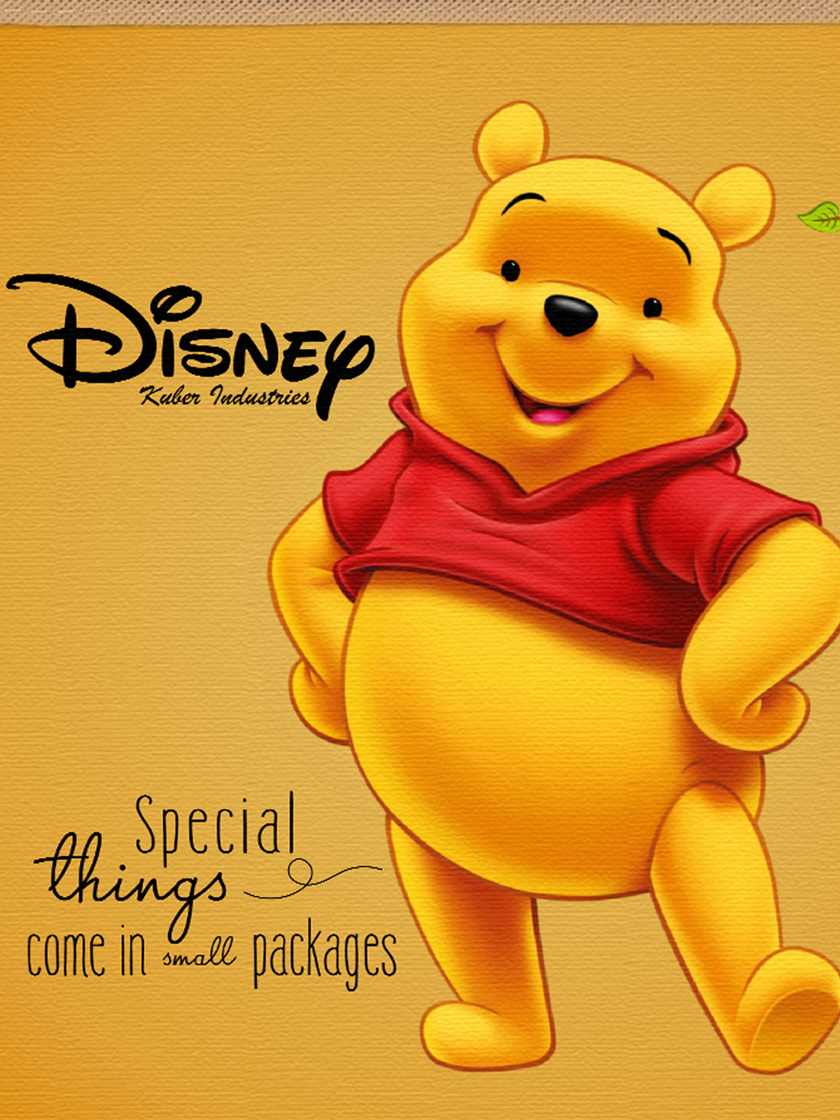 Kuber Industries Disney Winnie-The-Pooh Print Non Woven Fabric Foldable Large Size Cloth Storage Box Toy,Books Wardrobe Organiser Cube With Handle (Brown)