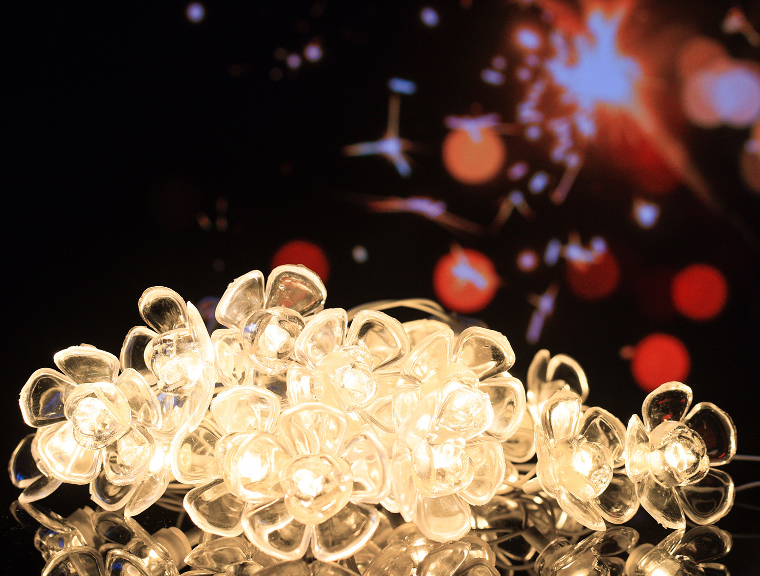 Kuber Industries Diwali Lights | 14 Flower Fairy Lights for Diwali | Christmas | Home Decoration | Indoor & outdoor | Diwali Lights for Decoration | Crystal Flower | White