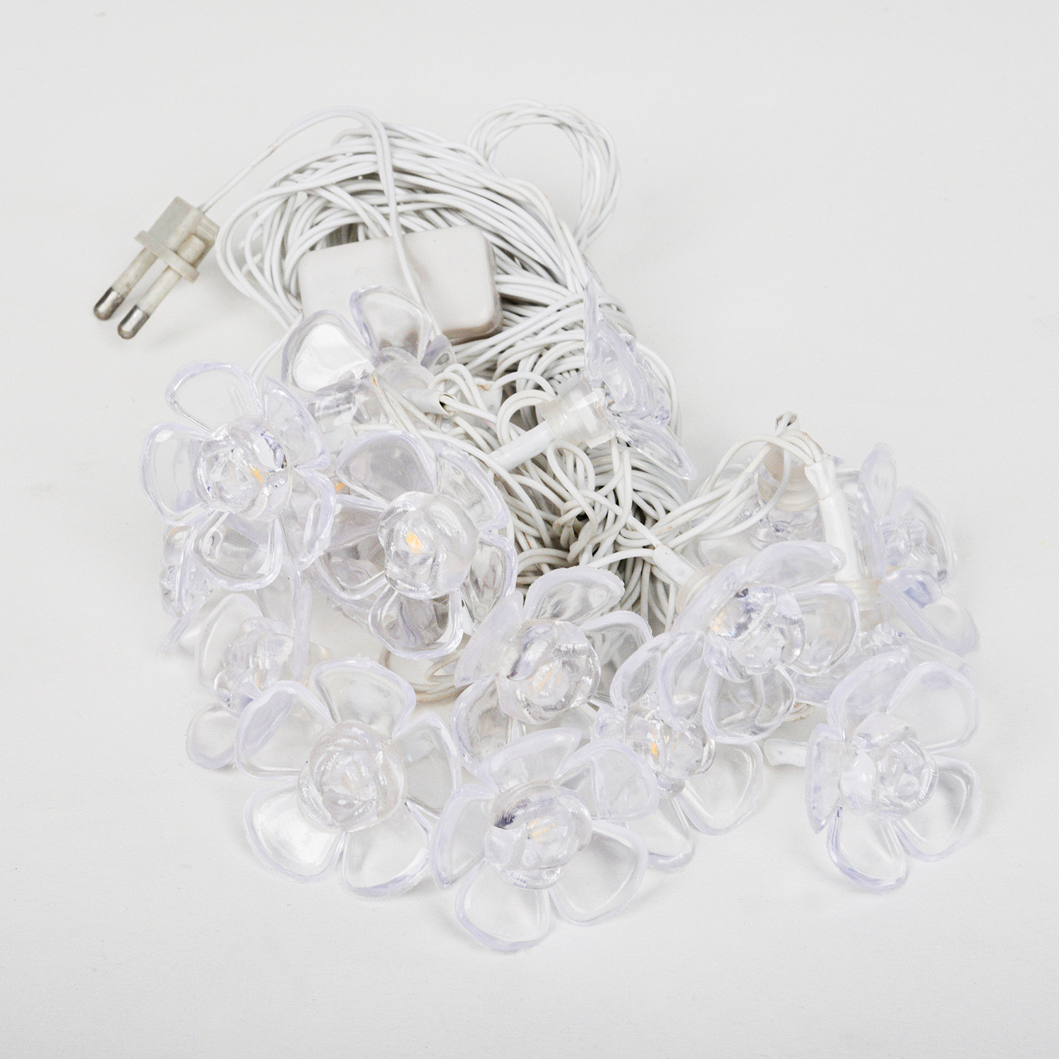 Kuber Industries Diwali Lights | 14 Flower Fairy Lights for Diwali | Christmas | Home Decoration | Indoor & outdoor | Diwali Lights for Decoration | Crystal Flower | White