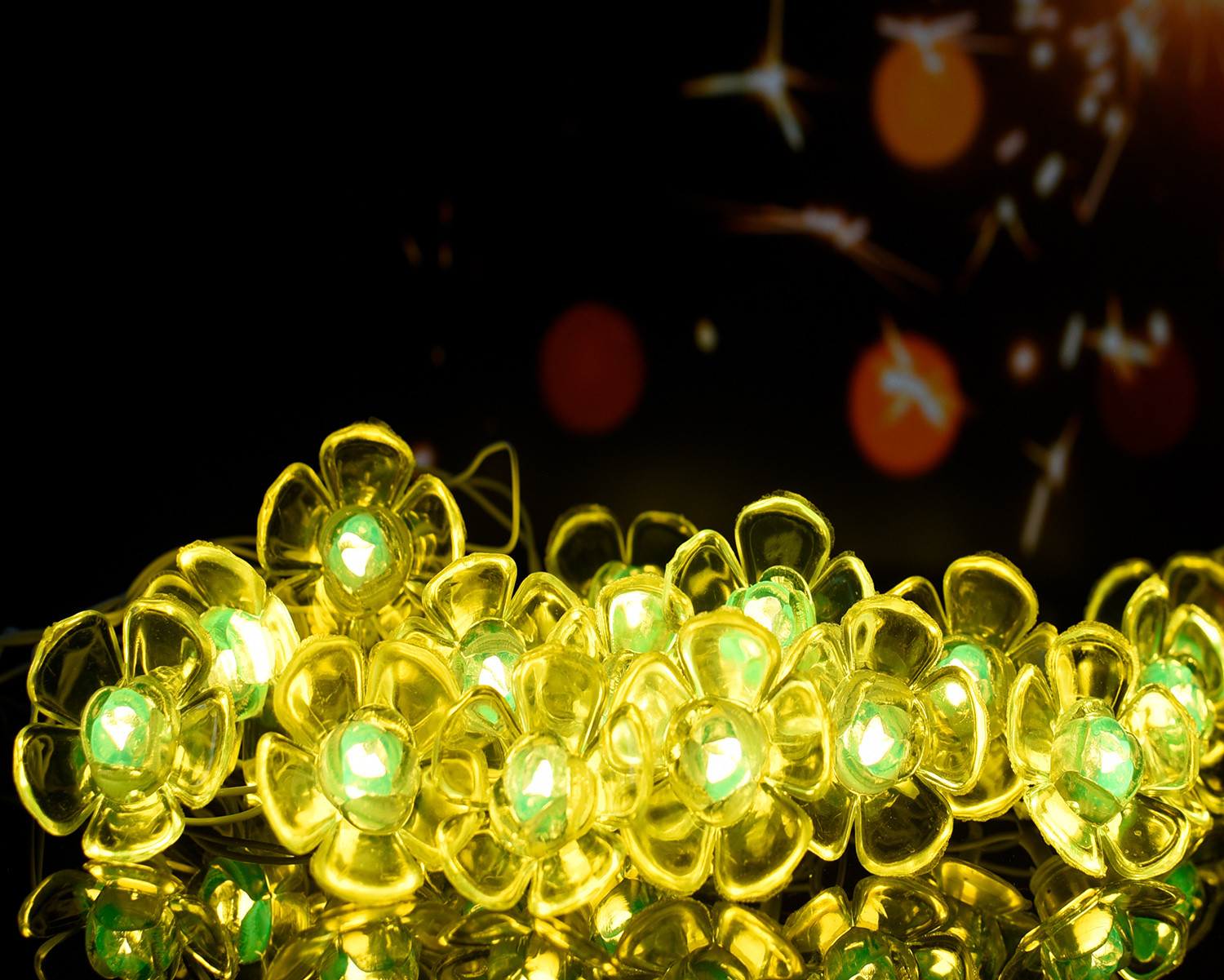 Kuber Industries Diwali Lights | 14 Flower Fairy Lights for Diwali | Christmas | Home Decoration | Indoor & outdoor | Diwali Lights for Decoration | Crystal Flower | Light Green