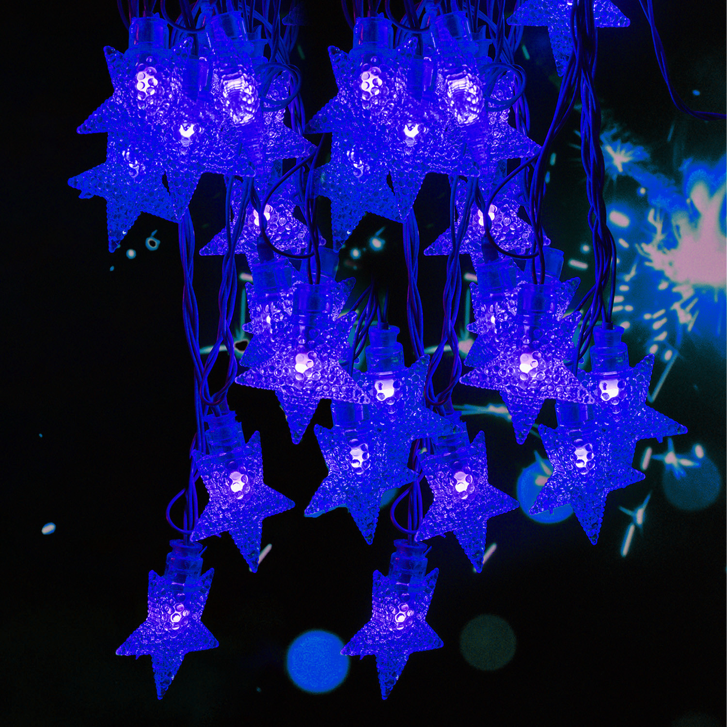 Kuber Industries Diwali Lights | 20 Stars Fairy Lights for Diwali | Christmas | Home Decoration | Indoor & outdoor | Diwali Lights for Decoration | Chota Star | Blue