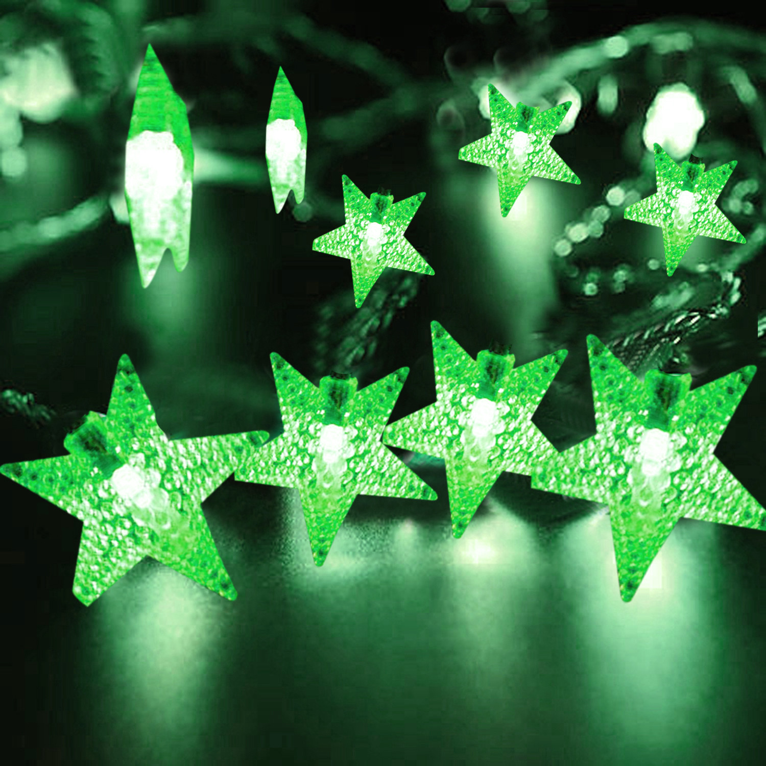 Kuber Industries Diwali Lights | 20 Stars Fairy Lights for Diwali | Christmas | Home Decoration | Indoor & outdoor | Diwali Lights for Decoration | Chota Star | Green