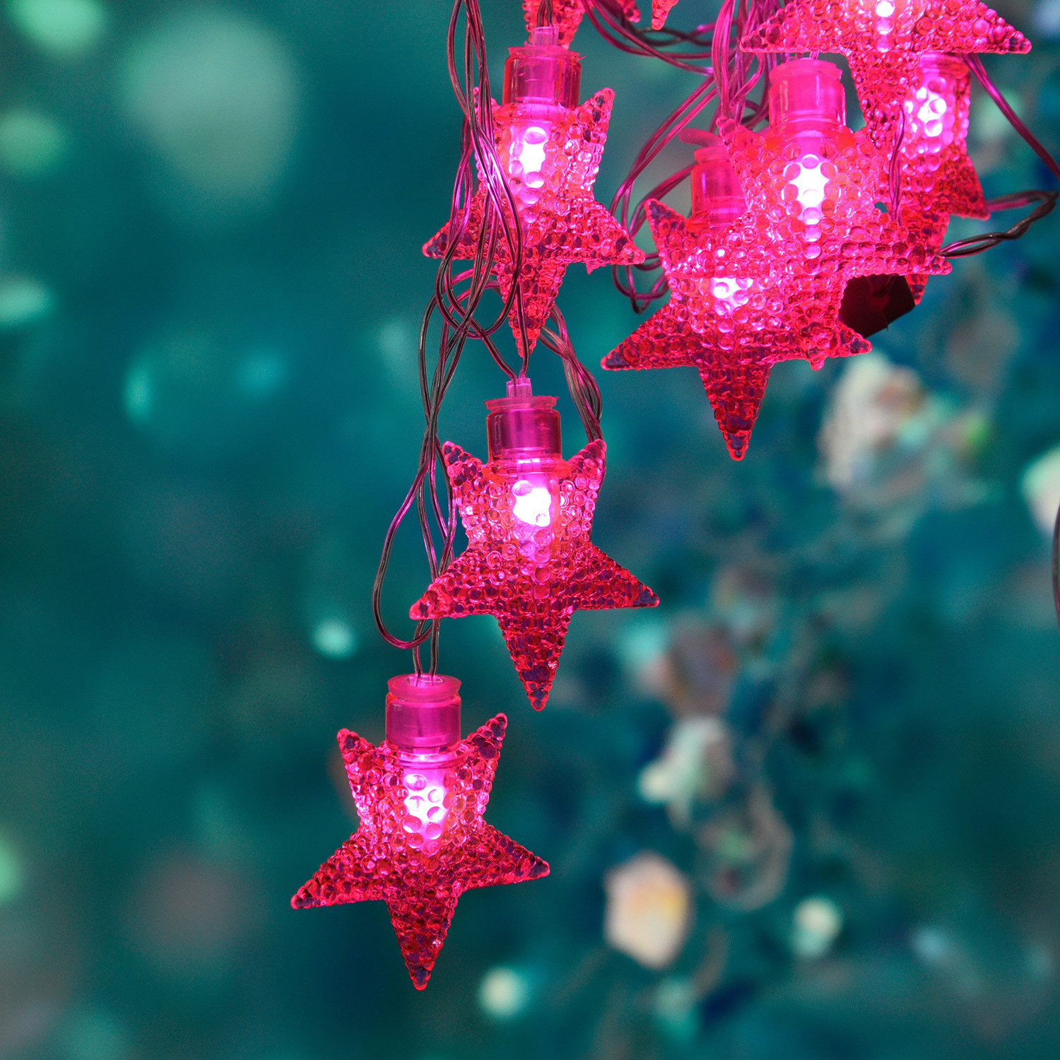 Kuber Industries Diwali Lights | 20 Stars Fairy Lights for Diwali | Christmas | Home Decoration | Indoor & outdoor | Diwali Lights for Decoration | Chota Star | Red
