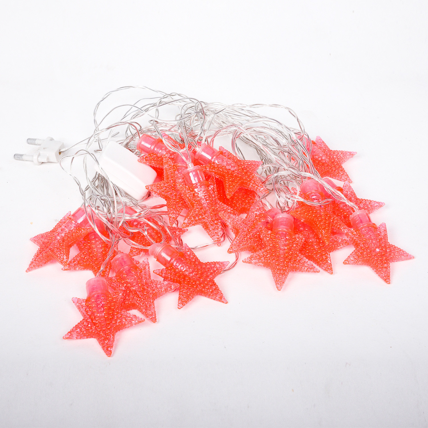 Kuber Industries Diwali Lights | 20 Stars Fairy Lights for Diwali | Christmas | Home Decoration | Indoor & outdoor | Diwali Lights for Decoration | Chota Star | Red