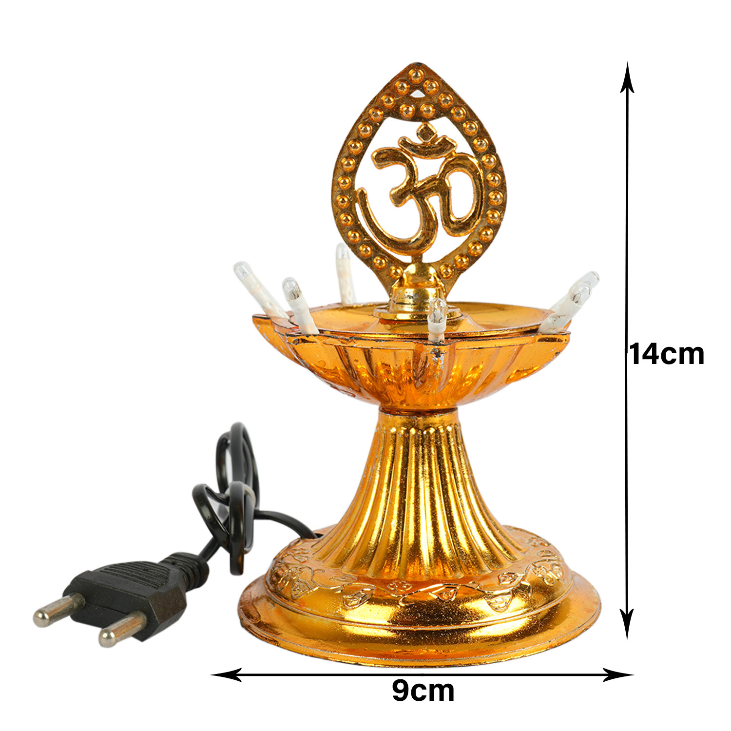 Kuber Industries Diwali Lights | Diwali String Light For Décor | Lights for Christmas | Lights for Navratri | Pooja Light For Diwali | Lights for Indoor | LED 1 Layer Diya Stand | Golden