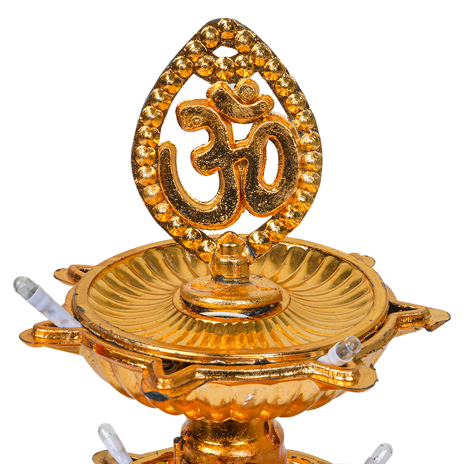 Kuber Industries Diwali Lights | Diwali String Light For Décor | Lights for Christmas | Lights for Navratri | Pooja Light For Diwali | Lights for Indoor | LED 2 Layer Diya Stand | Golden
