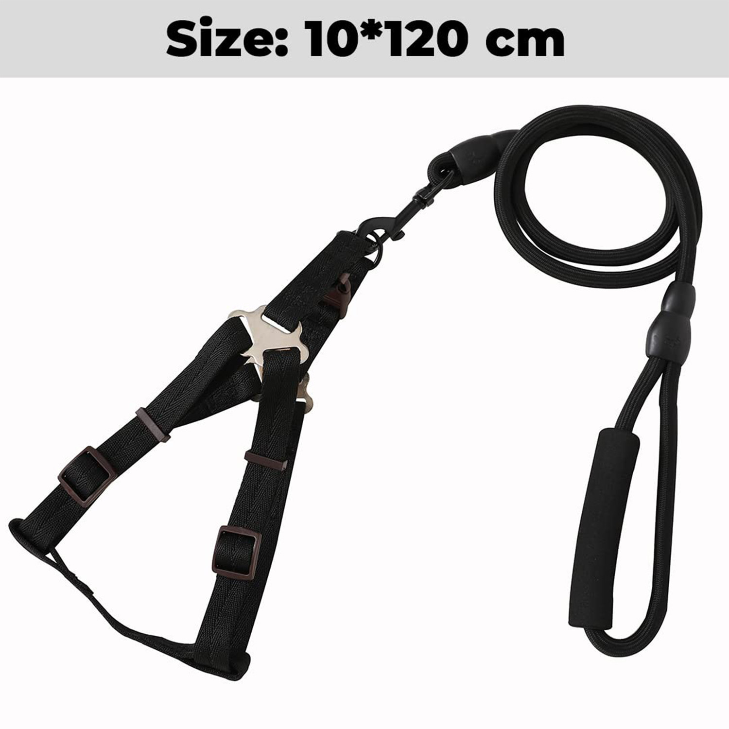 Kuber Industries Dog Harness For Medium Dogs  Leash SetPremium Metal HookPDMGL-005-3Comfortable GripHand Spliced Belt For Added Strength PDMGL-005-3 Soft PaddingStylish Design Black