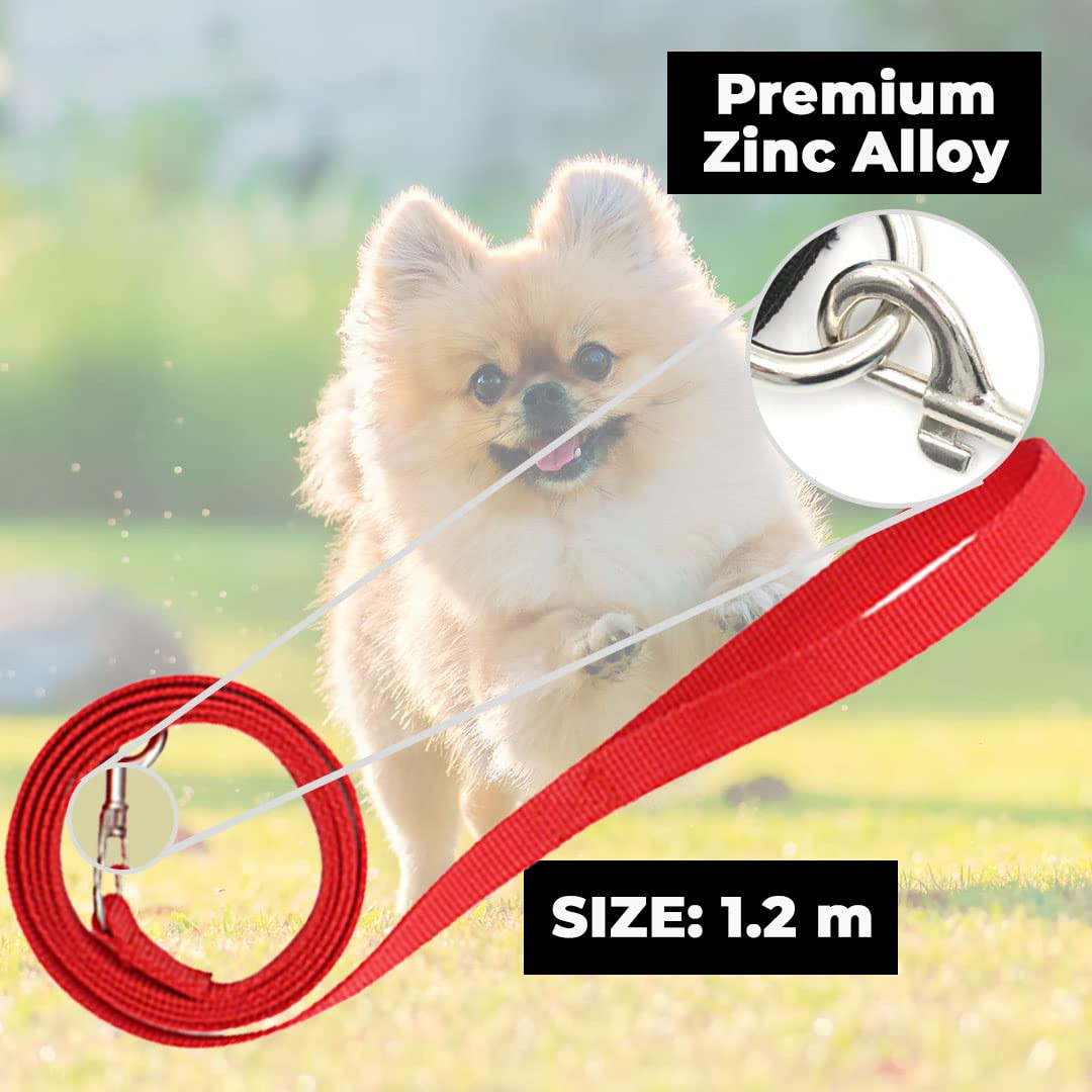 Kuber Industries Dog Harness with Adjustable Leash | Breathable Polyester Mesh | Large Size | HAT-818 | Comfortable No-Pull Grip | Quick Release Buckles | Red | Comfortable and Secure Dog Harness