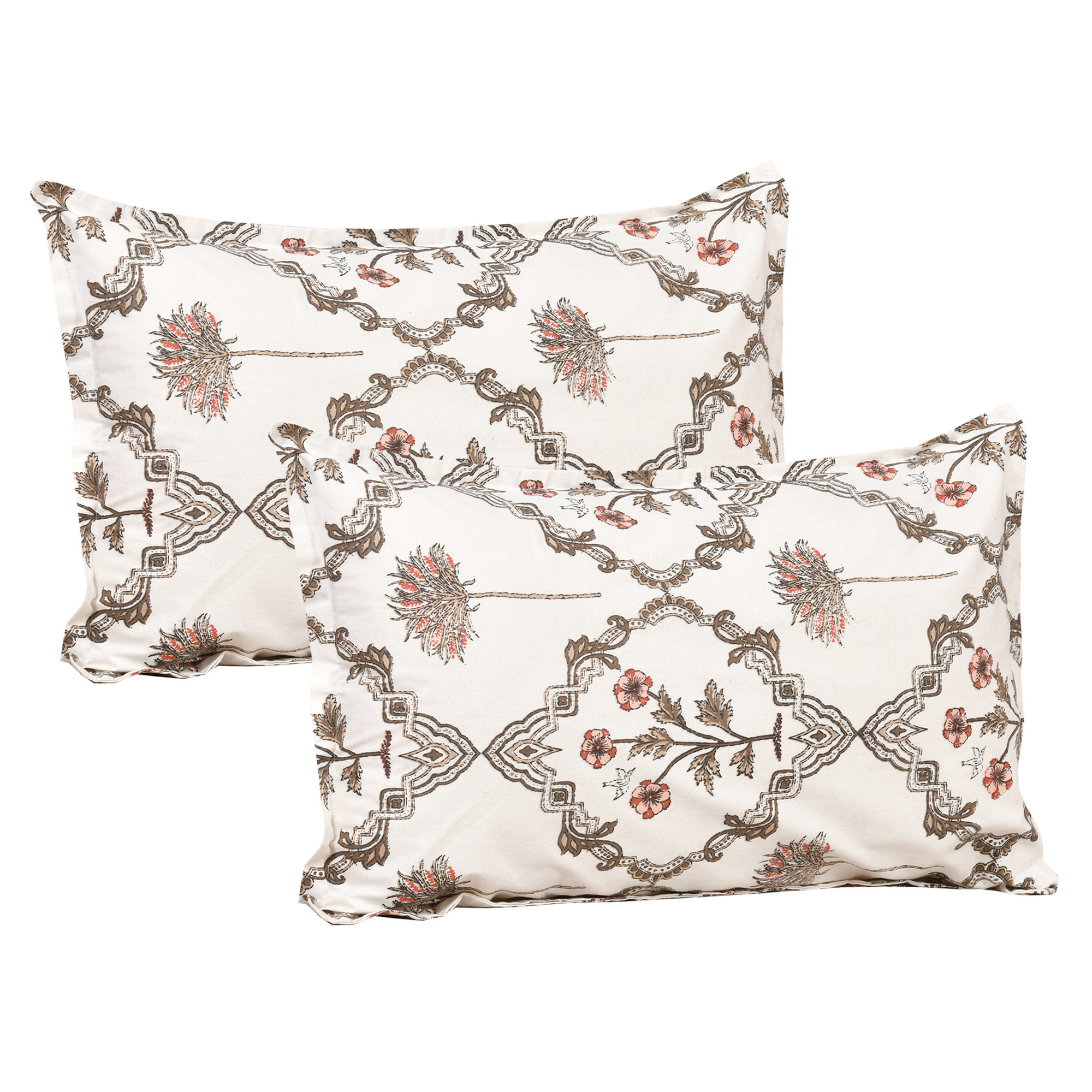 Kuber Industries Dohar Set  1 Piece Double Bedsheet with 2 Pillow Cover  Dohar Combo Set  Bedsheet  AC Blanket Set for Bedroom  Comforter  Quilt  Pushpa Flower Star  Set of 4  Brown