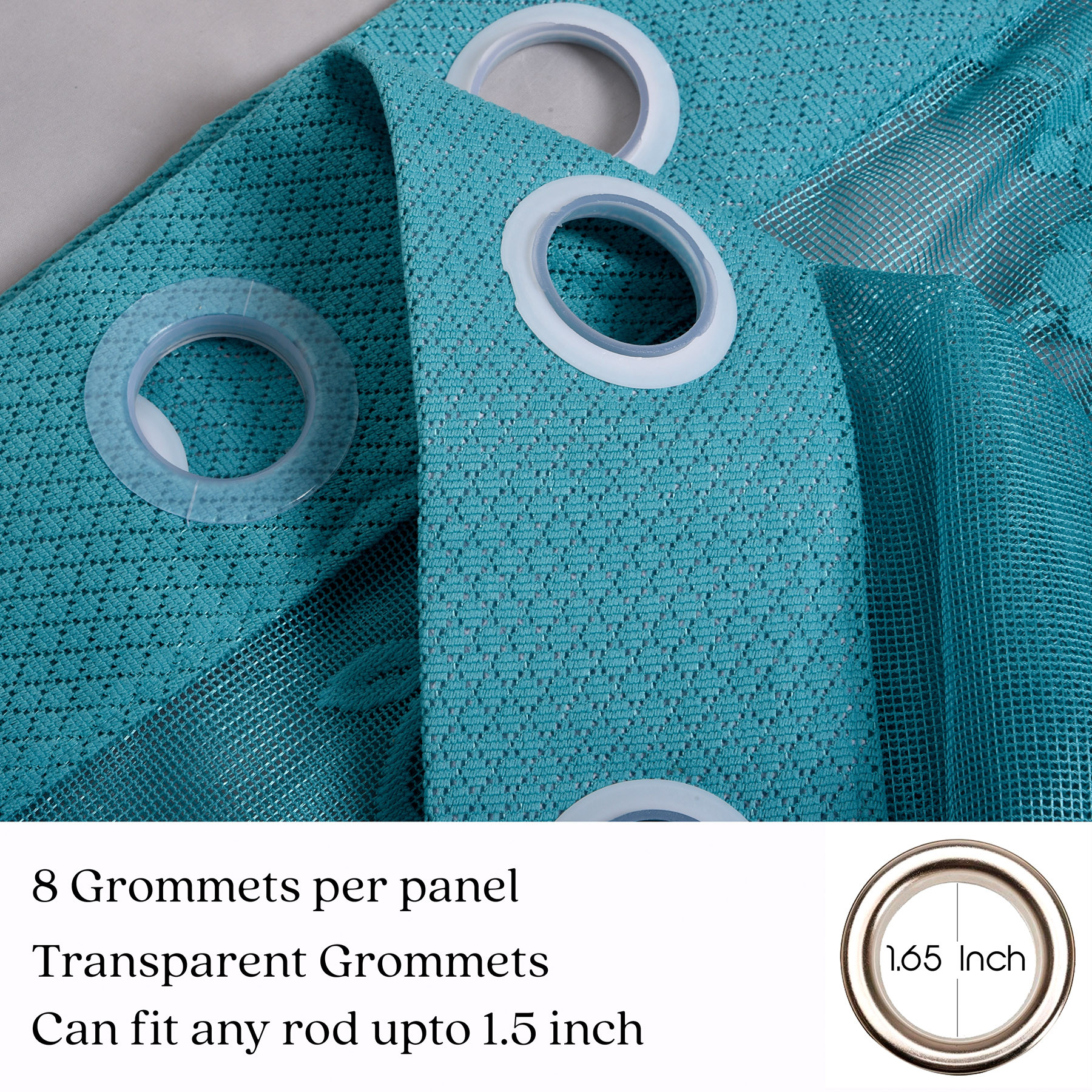 Kuber Industries Door Curtain  Darkening Door Curtains  Premium Drapes for Bedroom  Sheer Curtain with 8 Rings  Parda for Living Room  Net Frill Door Curtain  7 Ft  SY27  Green