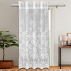 Door Curtain | Darkening Door Curtains | Premium Drapes for Bedroom | Sheer Curtain with 8 Rings | Parda for Living Room | Net Frill Door Curtain | 7 Ft | SY27 | White