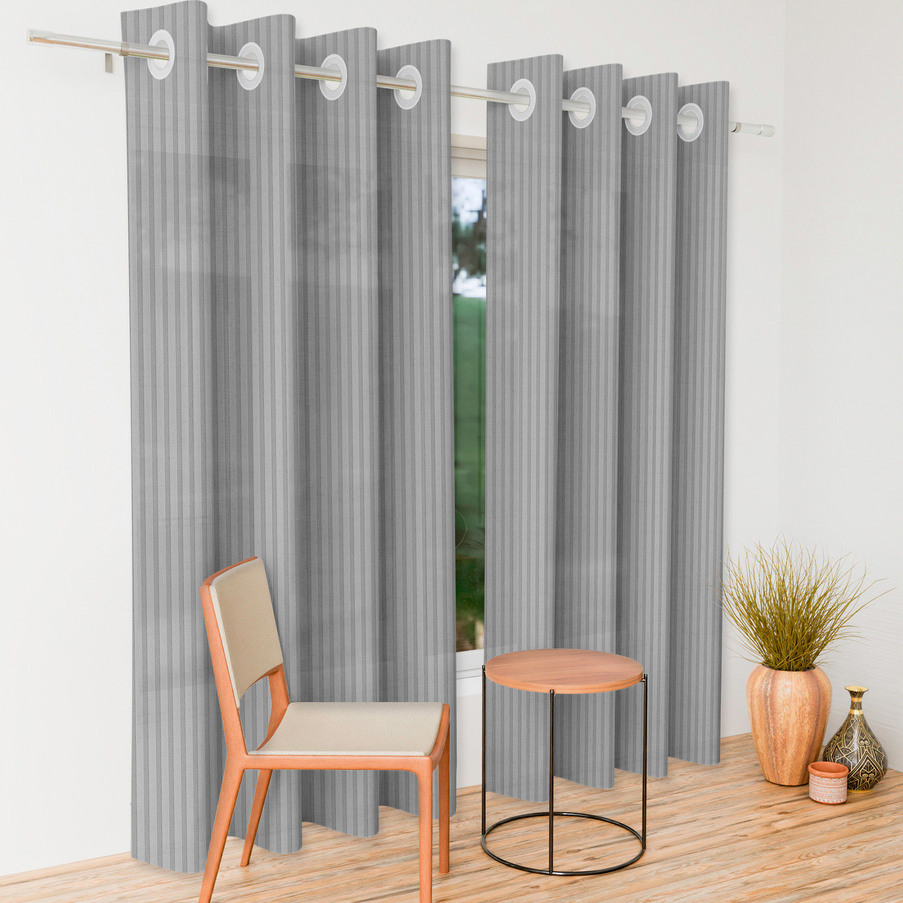 Kuber Industries Door Curtain | Sheer Door Curtains | Parda for Living Room | Bedroom Balcony Parda | Door Curtain Parda for Home Décor | Lining Net | 7 Feet | Gray